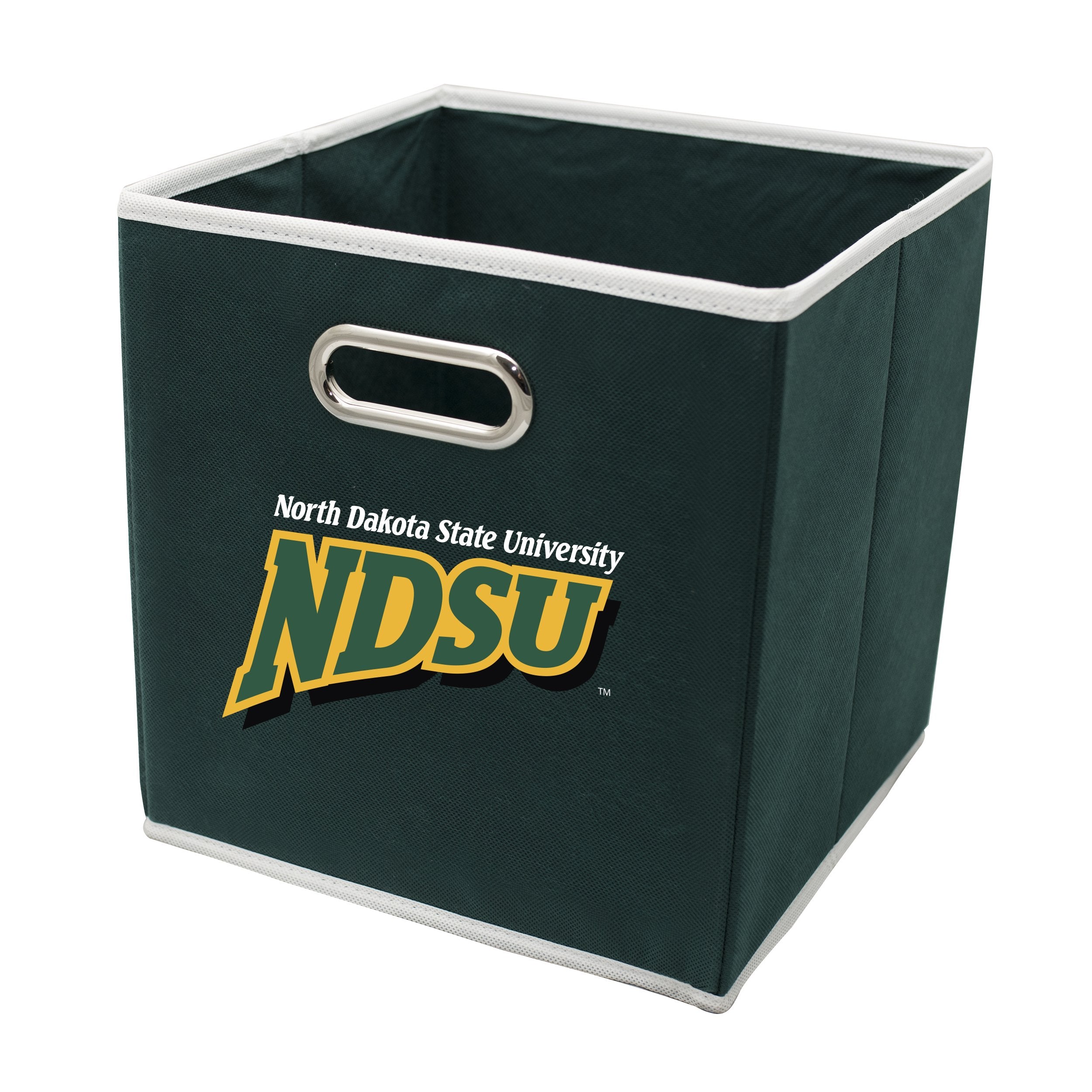 Franklin Sports North Dakota Bison Collapsible Storage Bin - Made To Fit Storage Bin Shelf Organizers - 10.5'' X 10.5'' - Colleg