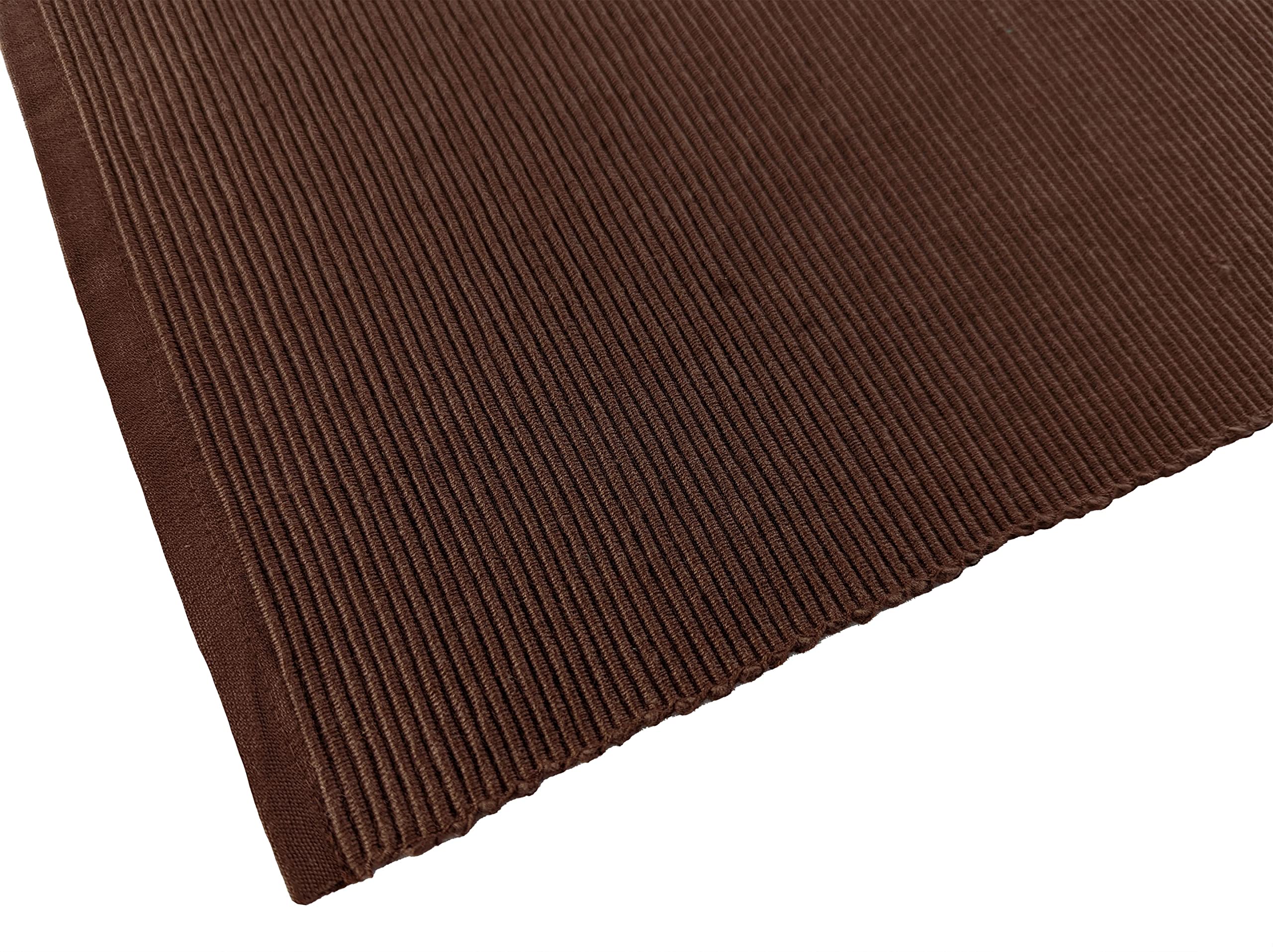 Avka Studio 100% Cotton Ribbed Placemats - Set Of 6-13 X 19 Inches - Brown - Everyday/Thanksgiving/Fall Cloth Table Mats - Thick