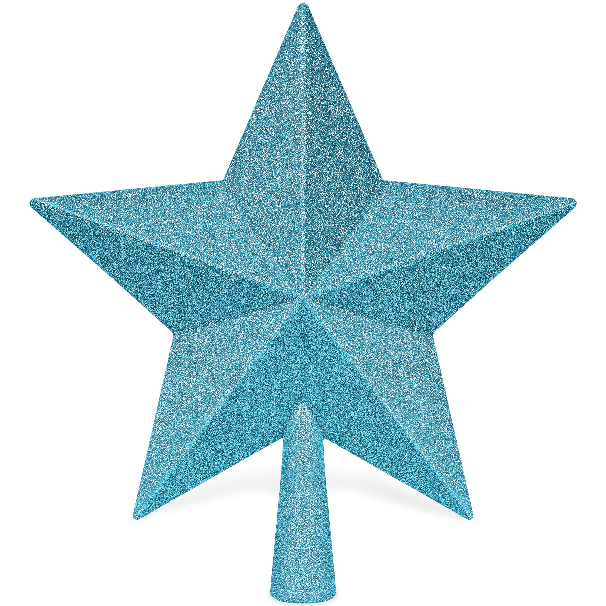Christmas Tree Topper, Blue 10 3D Star Tree Topper Decorations, Large Christmas Tree Topper Bethlehem Star Ornament, Glitter Sha