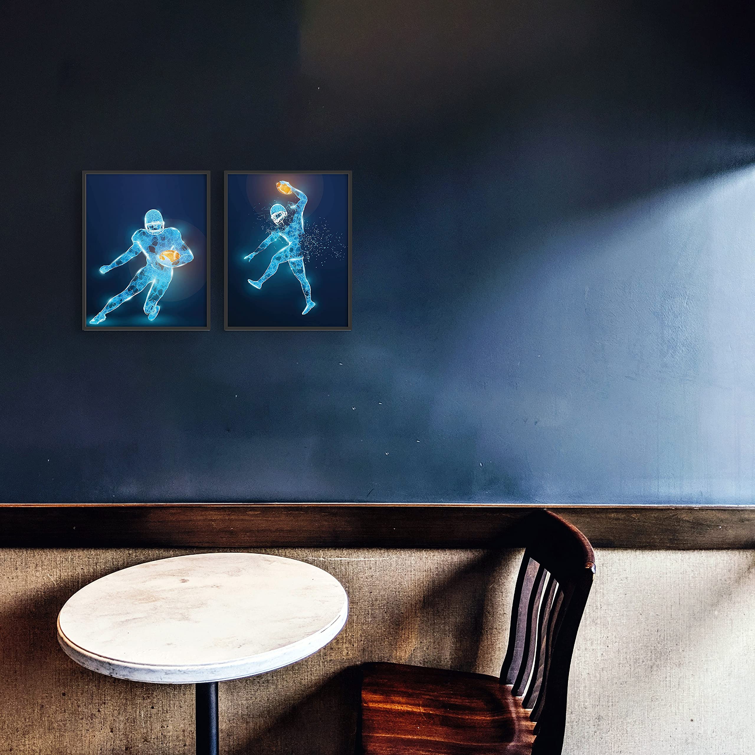 Football Wall Decor Art Prints - X-Ray - Set Of 2 (11X14) Inch Poster Photos - Man Cave, Bedroom Decor