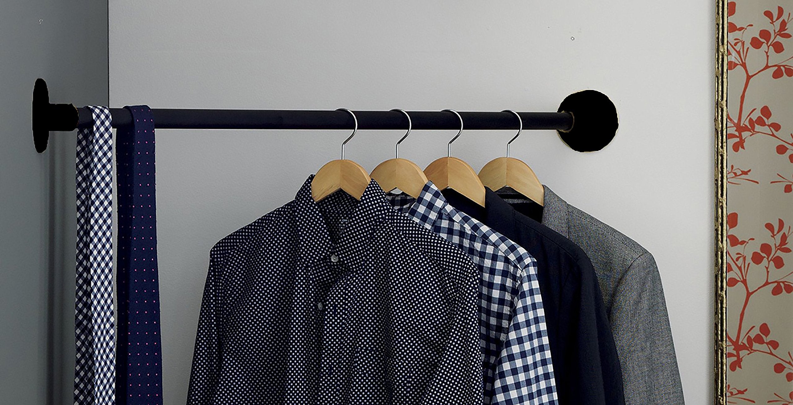 Hanging Bars 43'' Iron Wardrobe Assistant Corner