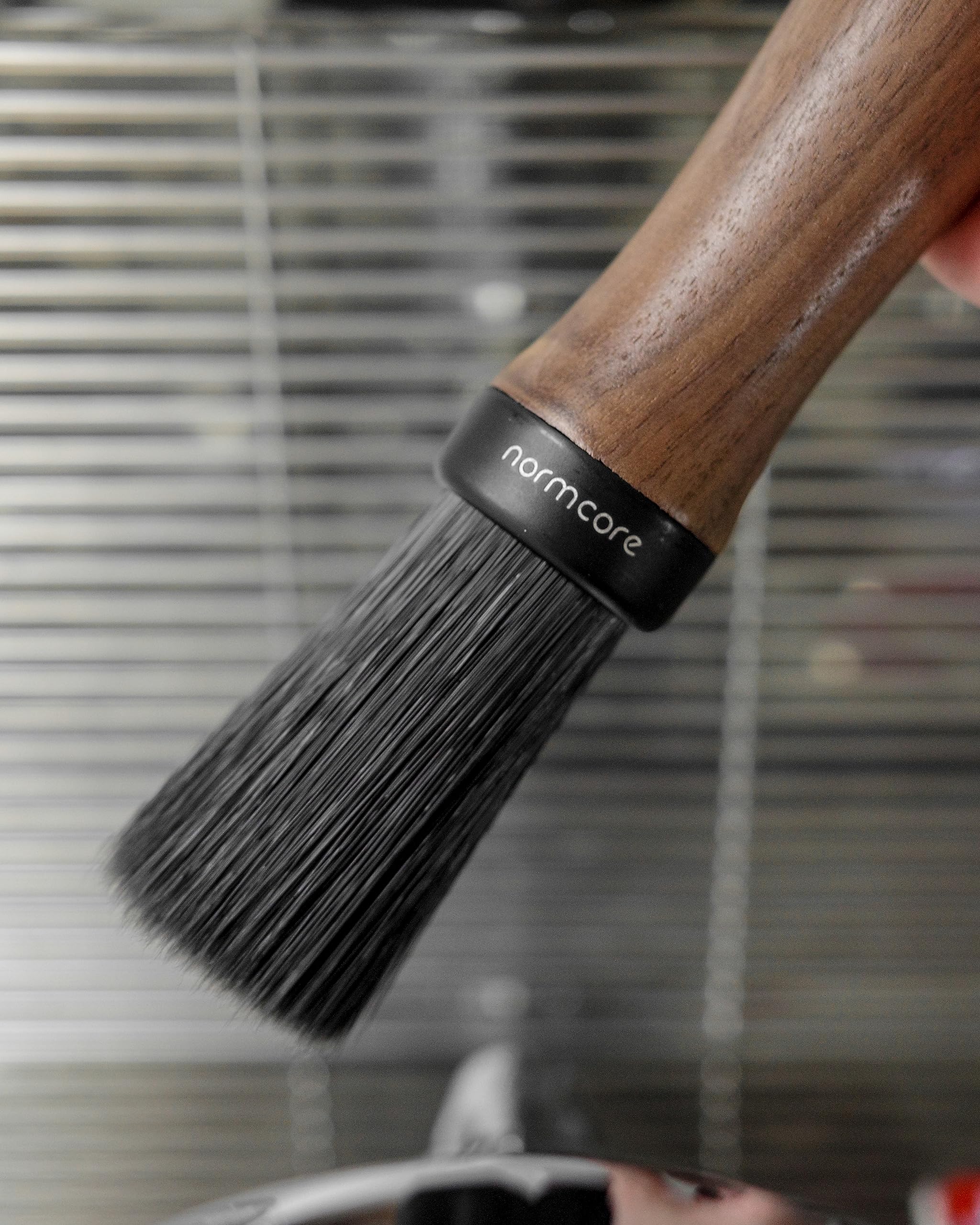 Normcore Barista Brush - Coffee Cleaning Brush - Genuine American Walnut Wood Handle Espresso Brush Cleaner - Coffee Bar Brush E