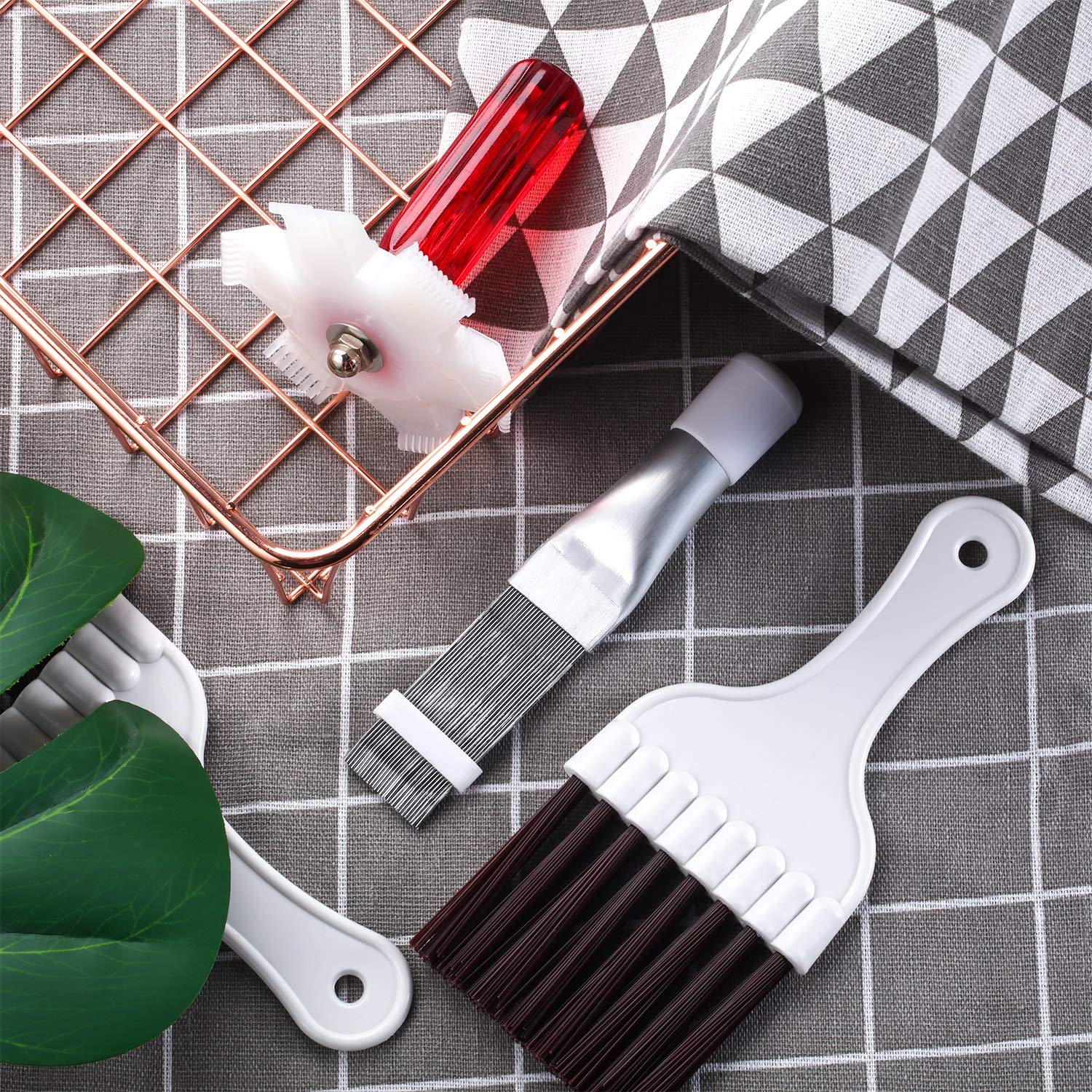4 Pieces Air Conditioner Condenser Fin Cleaning Brush Coil Condenser Brush AC Fin Comb Stainless Steel Air Refrigerator Fin Cleaner Whisk Brush  3 Styles