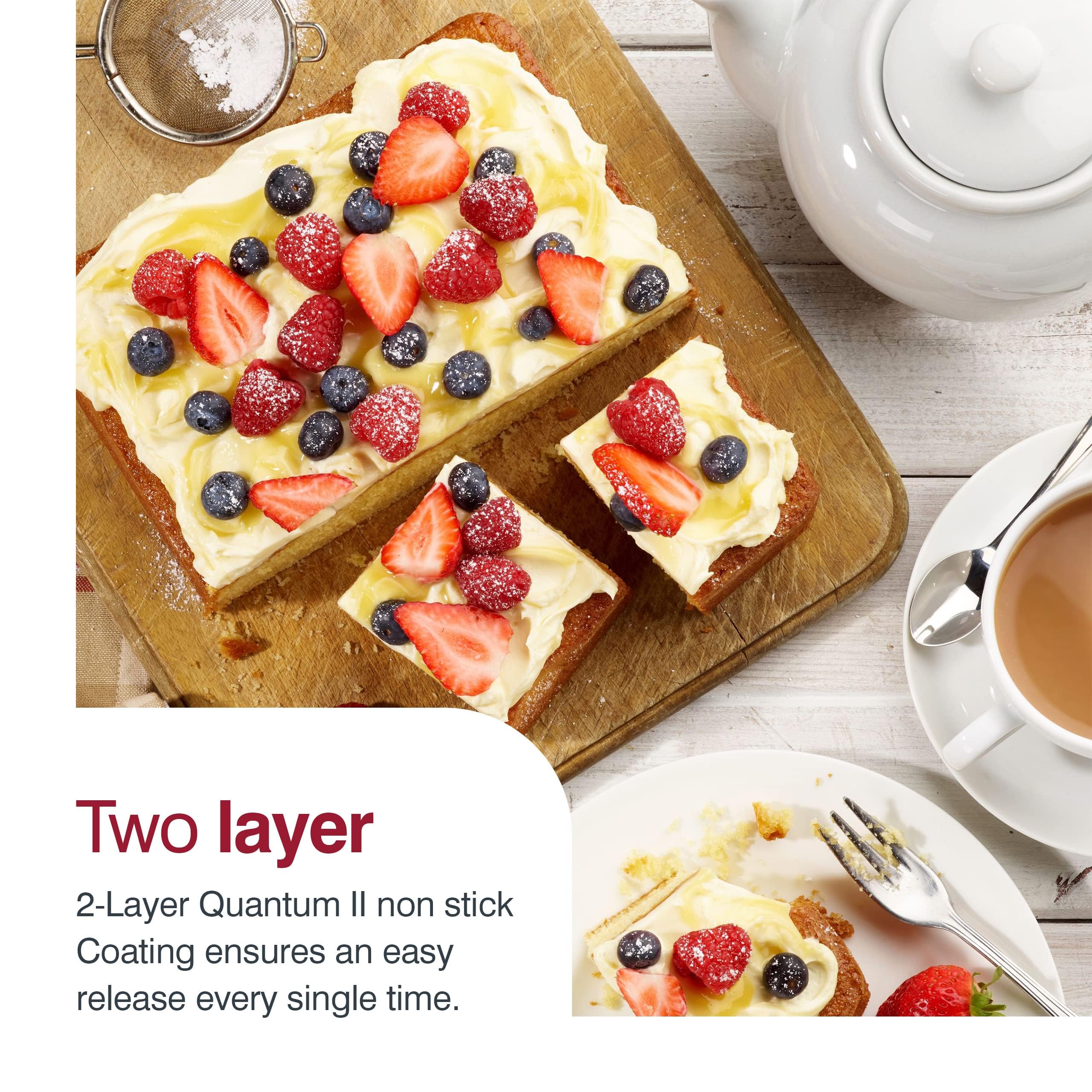 Zyliss E980201 Non-Stick Loose Base Square Cake Tin | 20Cm/8In | Carbon Steel | Dark Blue | Baking Tin/Bakeware | Dishwasher Saf