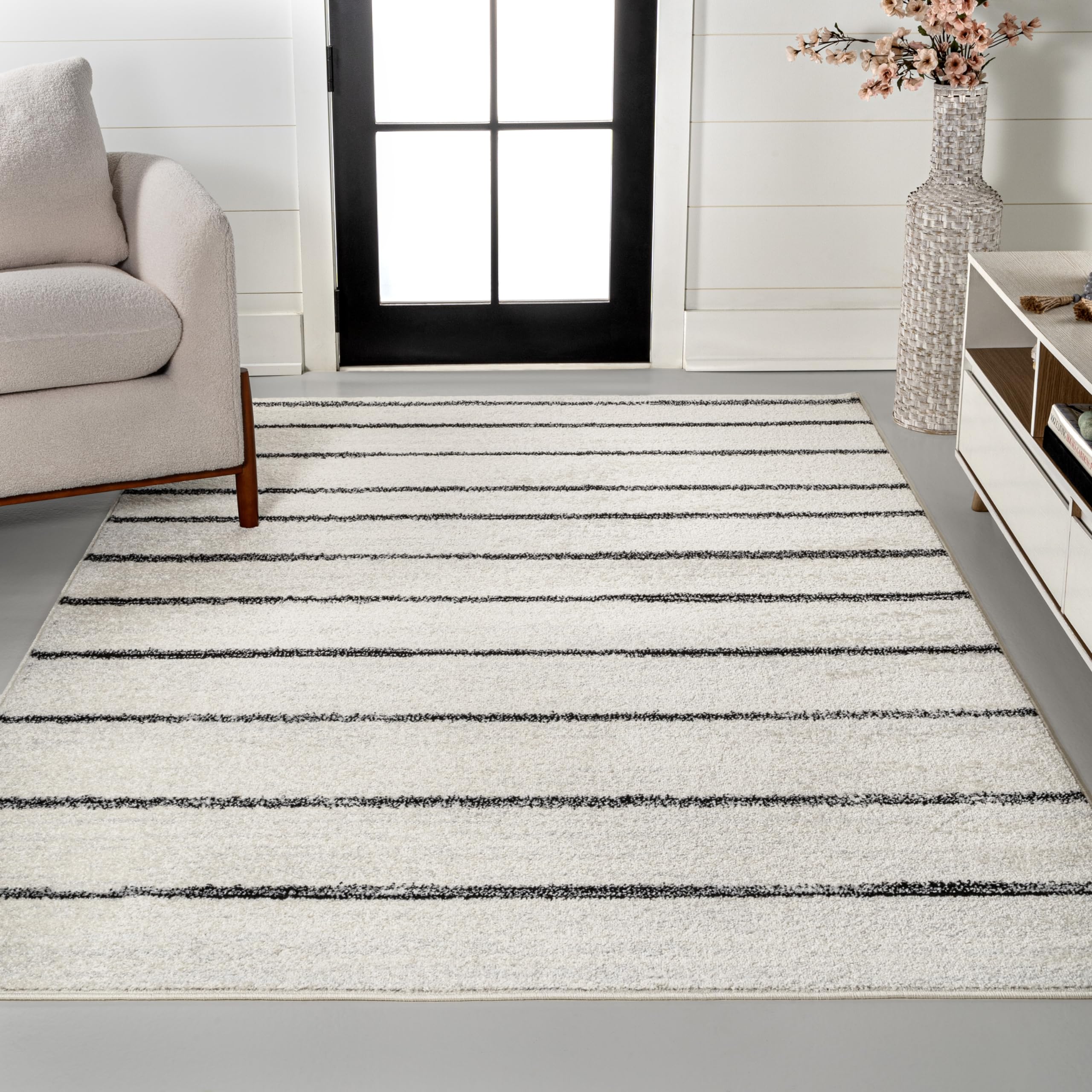 JONATHAN Y MOH201D-5 Williamsburg Minimalist Stripe Area Rug, Contemporary, Modern, Bohemian, Scandinavian, Rustic for Living Ro