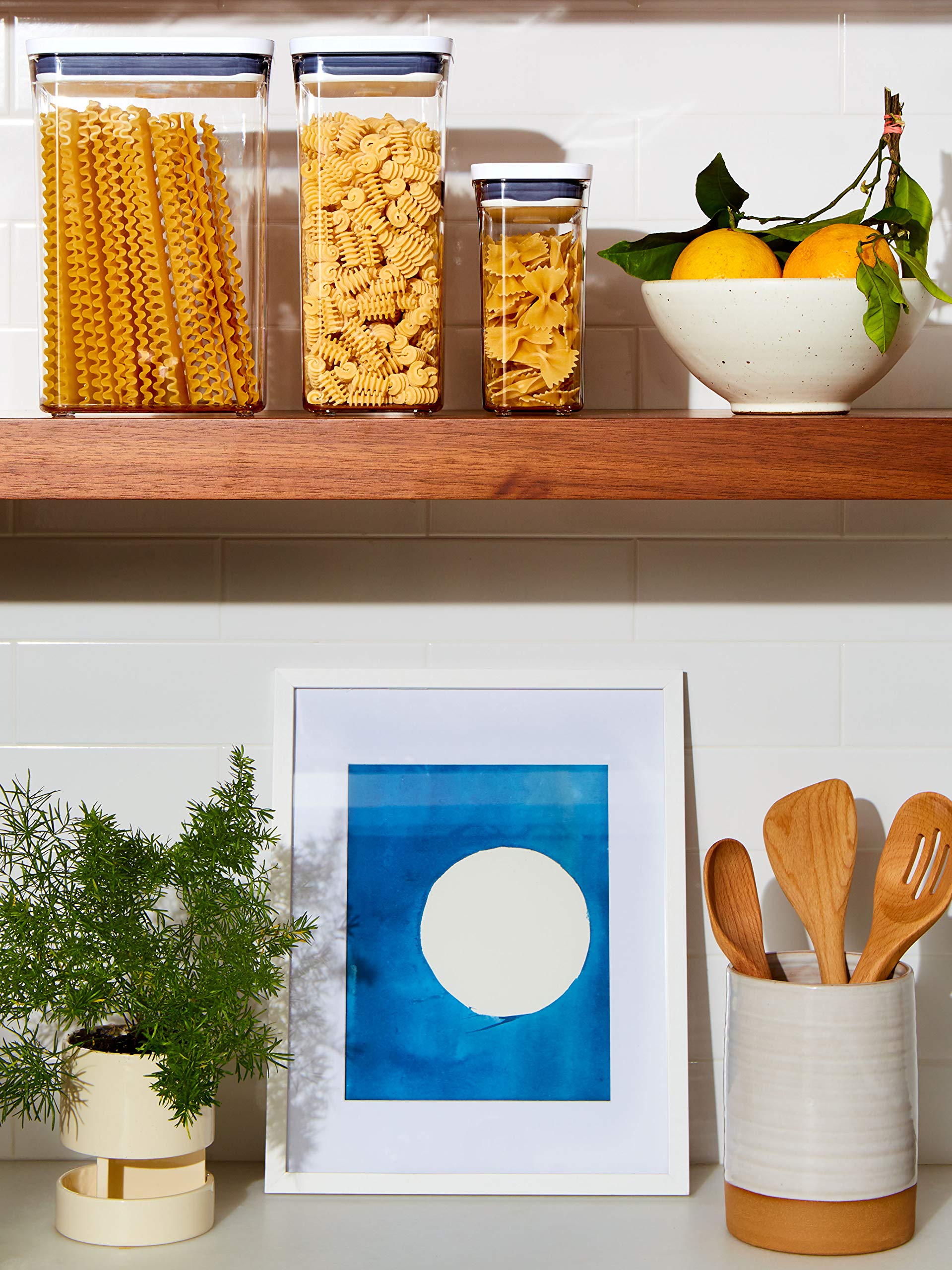 Oxo Good Grips Pop Container - Airtight Food Storage - Big Square Medium 4.4 Qt Ideal For 5Lbs Of Flour Or Sugar