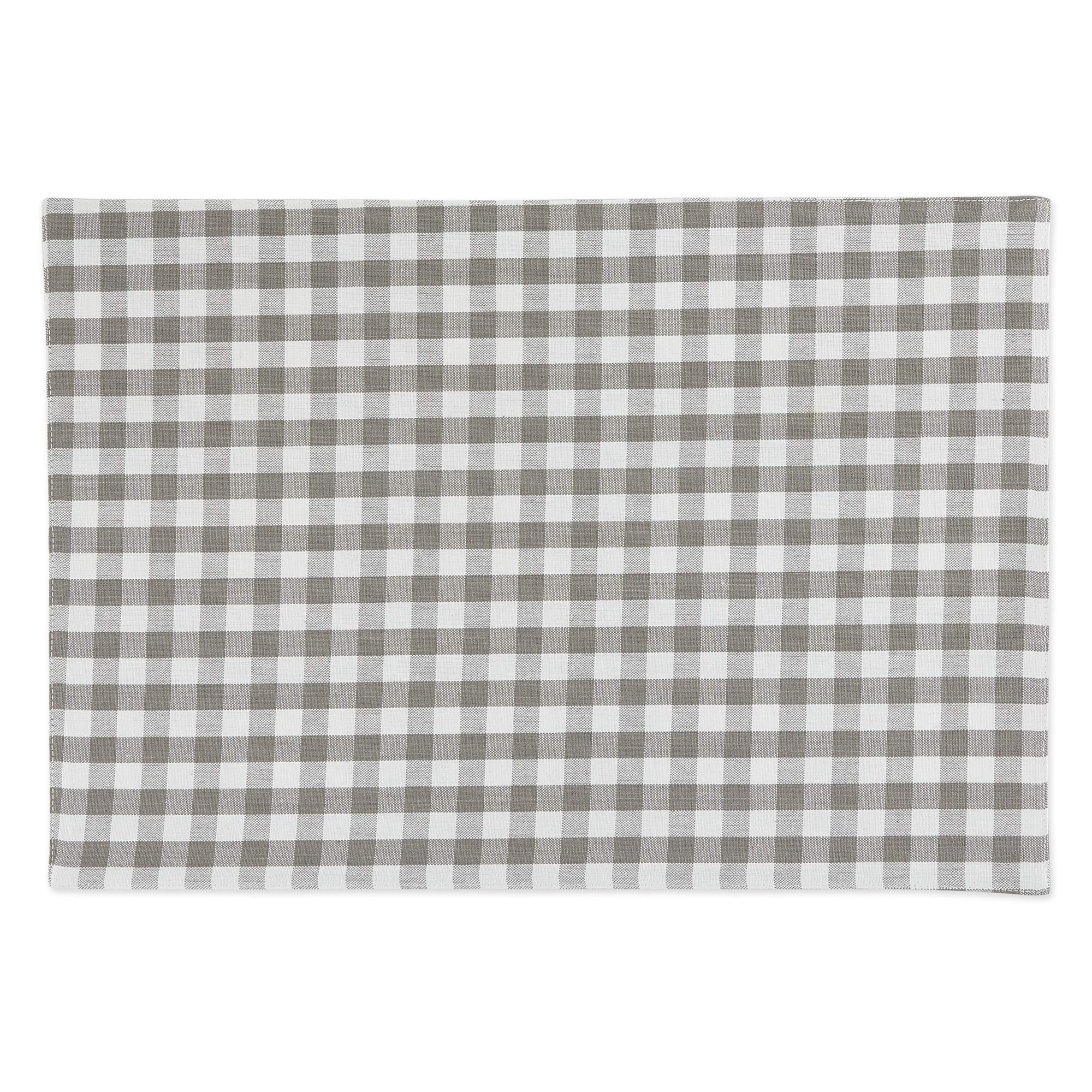 Dii Gingham Check Tabletop Collection, Gray, Placemat Set
