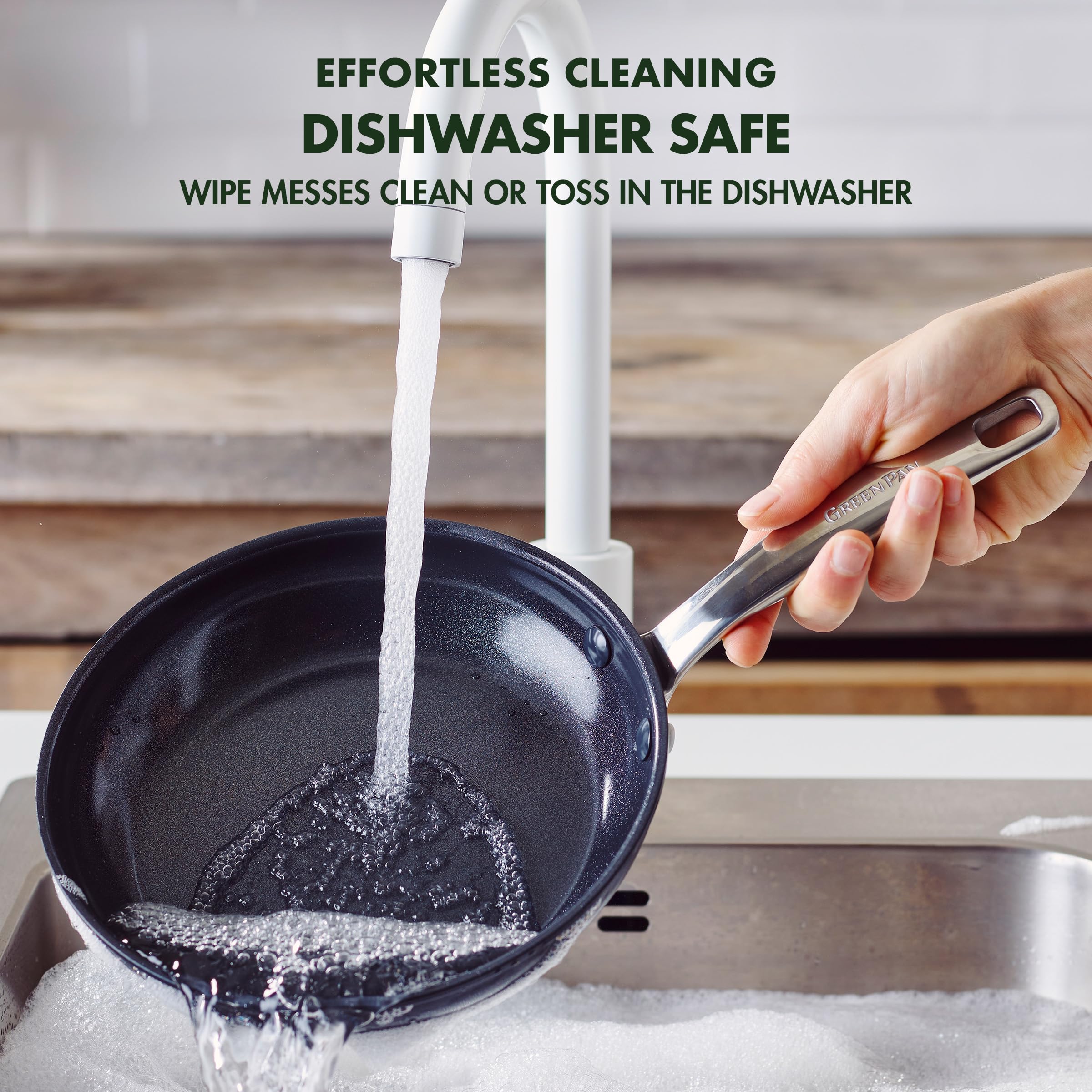 Greenpan Chatham Black Prime Midnight Hard Anodized Healthy Ceramic Nonstick, 12'' Frying Pan Skillet With Lid, Pfas-Free, Dishw