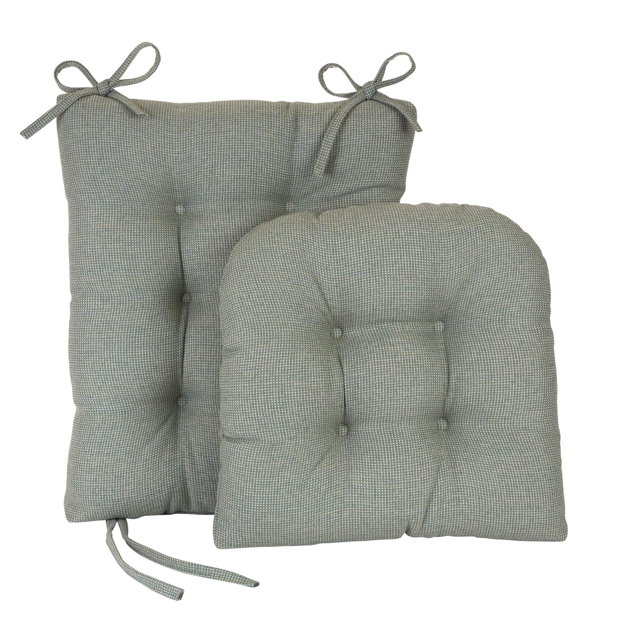 Klear Vu Non-Slip Omega Rocking Chair Cushions Set, Seat And Seatback Pads, 2 Piece, Grey
