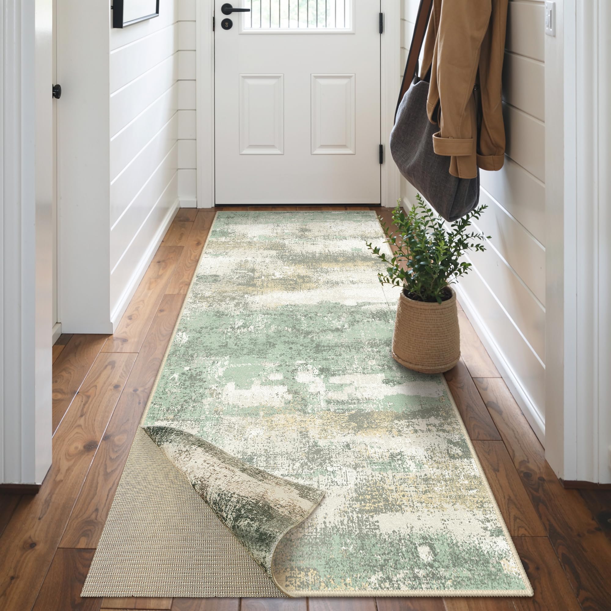 BEIMO Reversible 26x6 Runner Rugs for Hallway, Modern Abstract Dual-Sided Runners for Entryway, Machine Washable Soft Low Pile