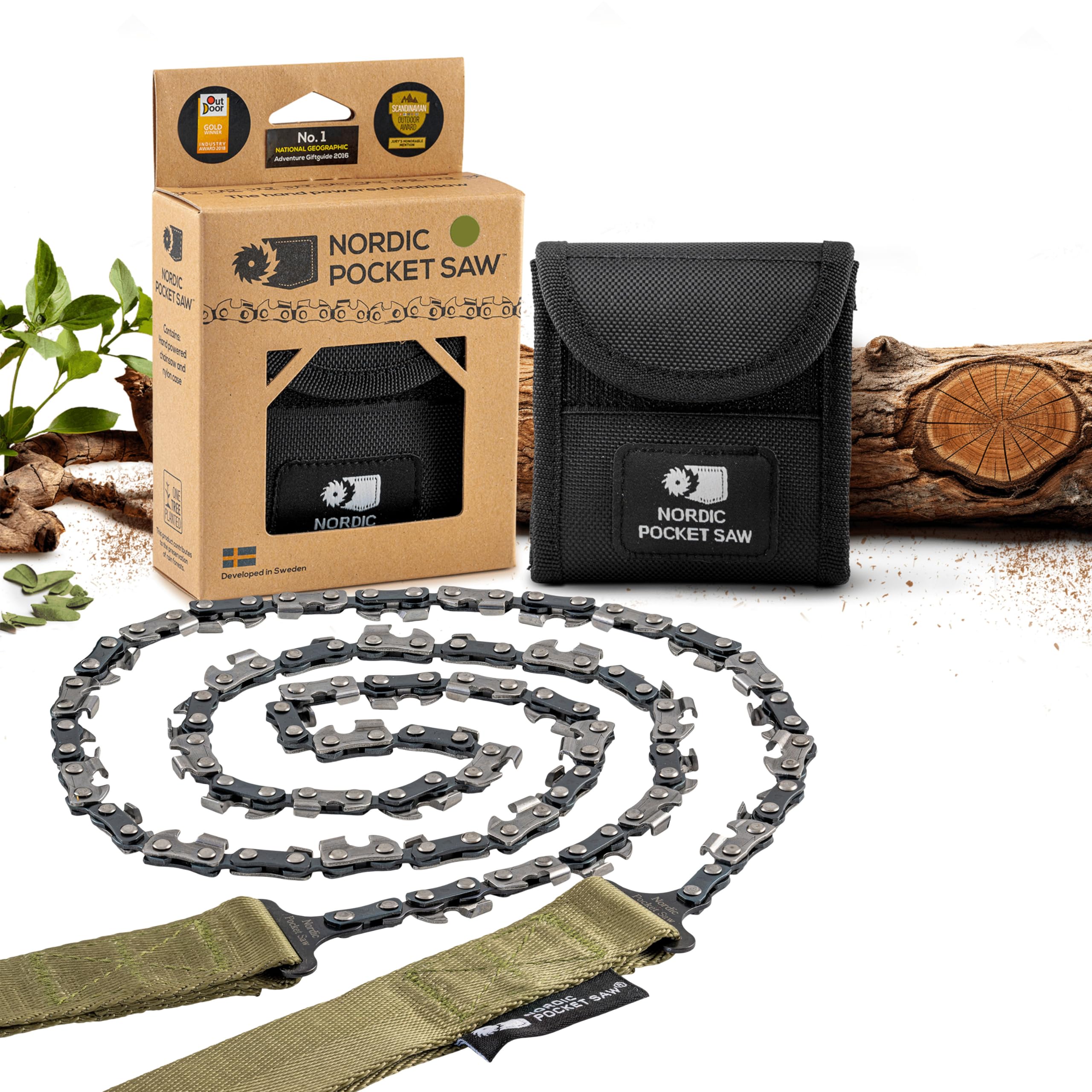 Nordic Pocket Saw Chainsaw 25.6'' Or 36'' - Camping Chain Saw With 3 Color Variations - Pocket Chain Saw For Outdoor And Trail B