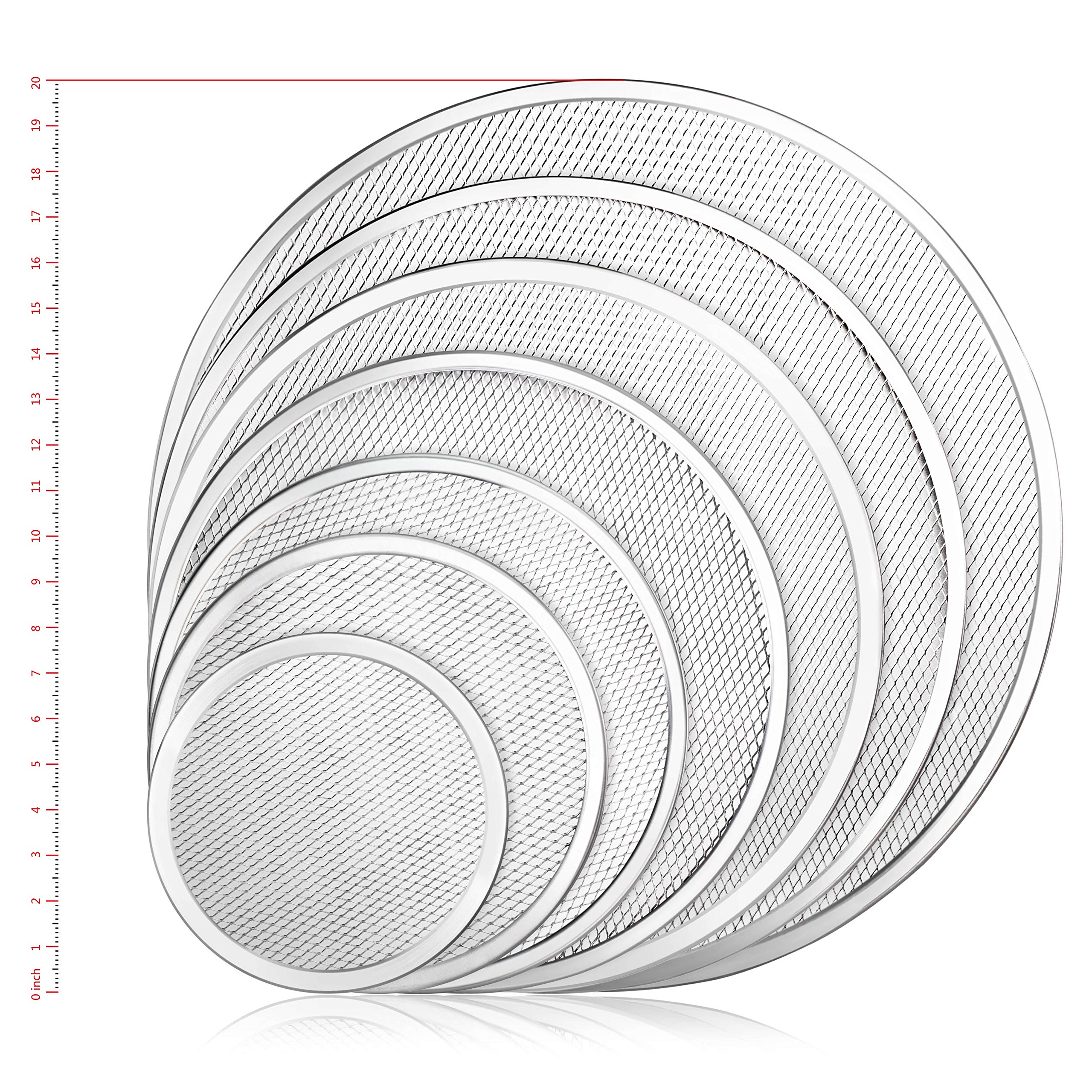 New Star Foodservice 50974 Restaurant-Grade Aluminum Pizza Baking Screen, Seamless, 16-Inch, Pack Of 6