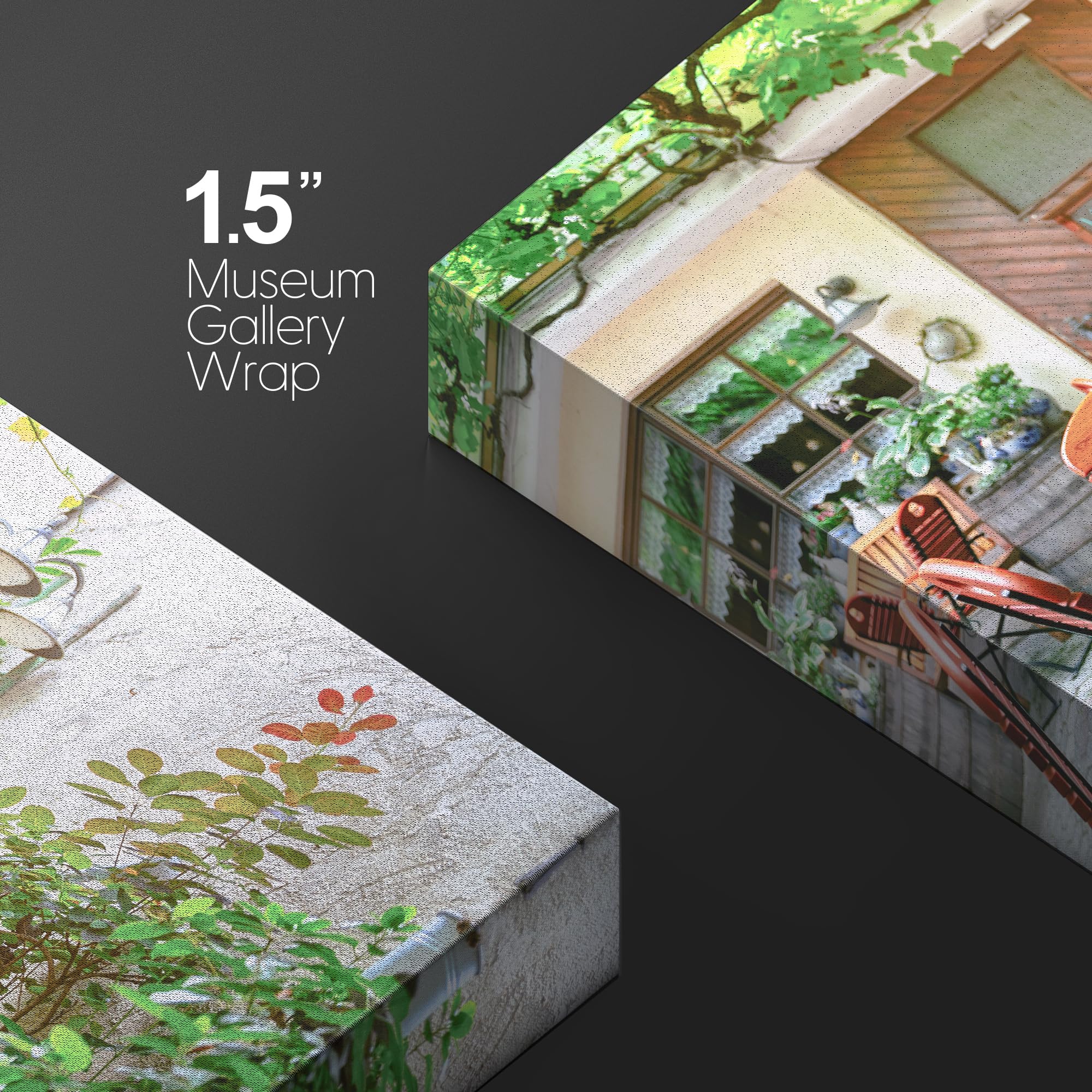 Wall26 Canvas Print Wall Art European Italian Cafe Floral Terrace Nature Wilderness Photography Realism Rustic Scenic Landscape