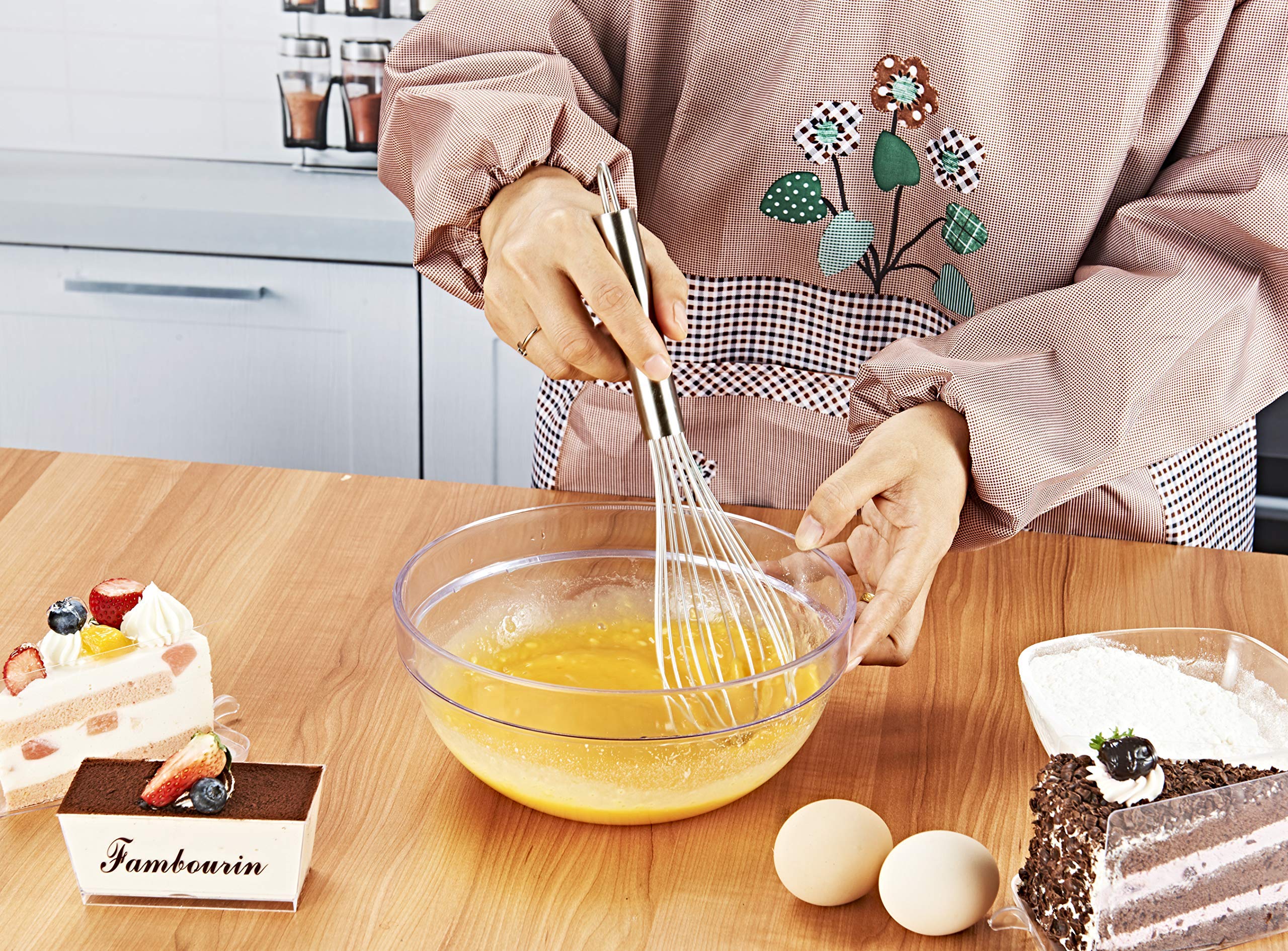 Vitasunhow Stainless Steel Whisk Balloon Whisk 10'' Wire Whisk Kitchen Whisk Handheld Whisk For Blending, Whisking, Beating, Sti