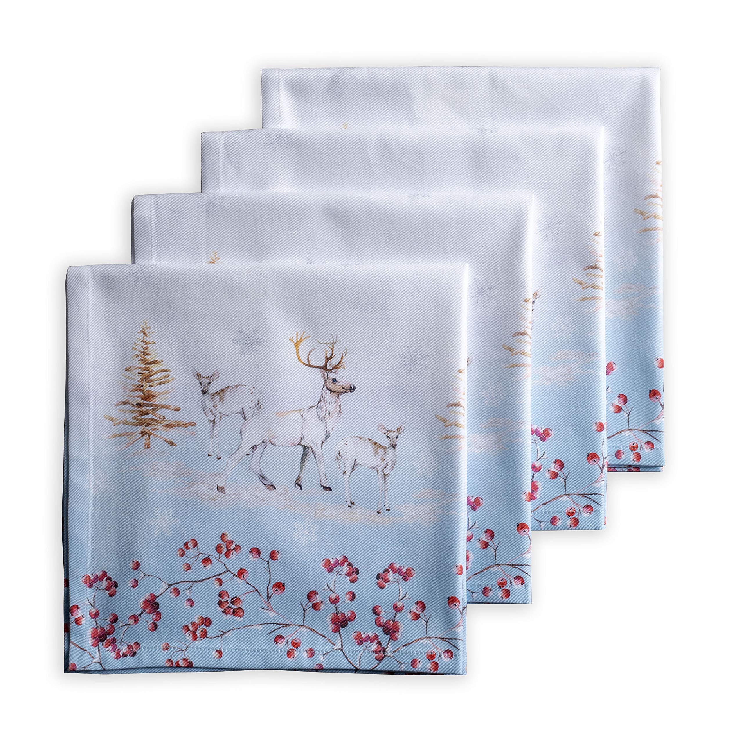 Maison D Hermine Napkins 100% Cotton Set Of 4 Decorative Cloth Napkin Washable Dinner Napkins For Gifts, Holiday, Dinner & Dinin
