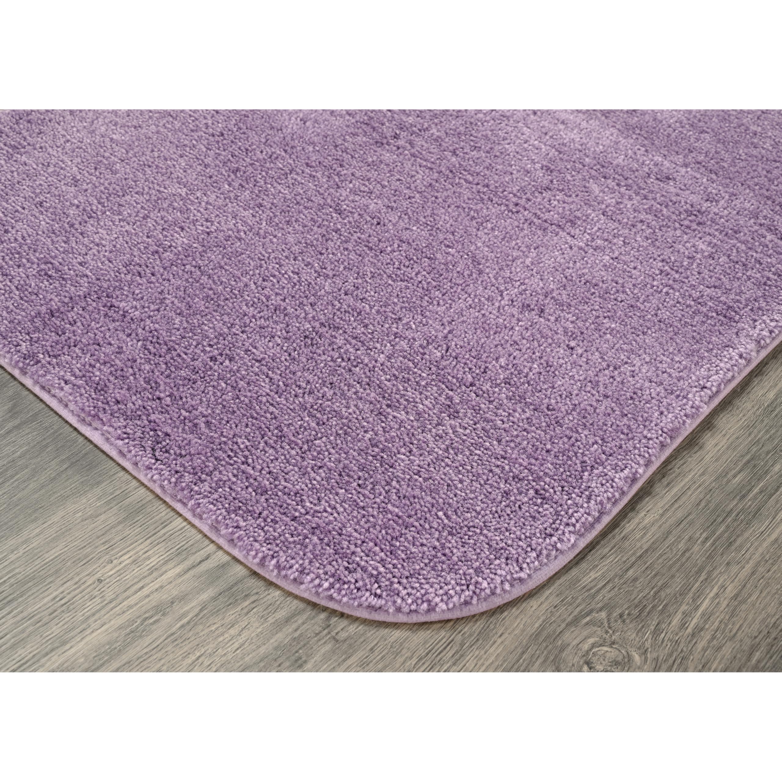 Garland Rug Traditional Nylon Washable Purple 3 Bath Rugs (17 X 24, 21 X 34, 21 X 34) - Soft, Absorbent, And Stylish