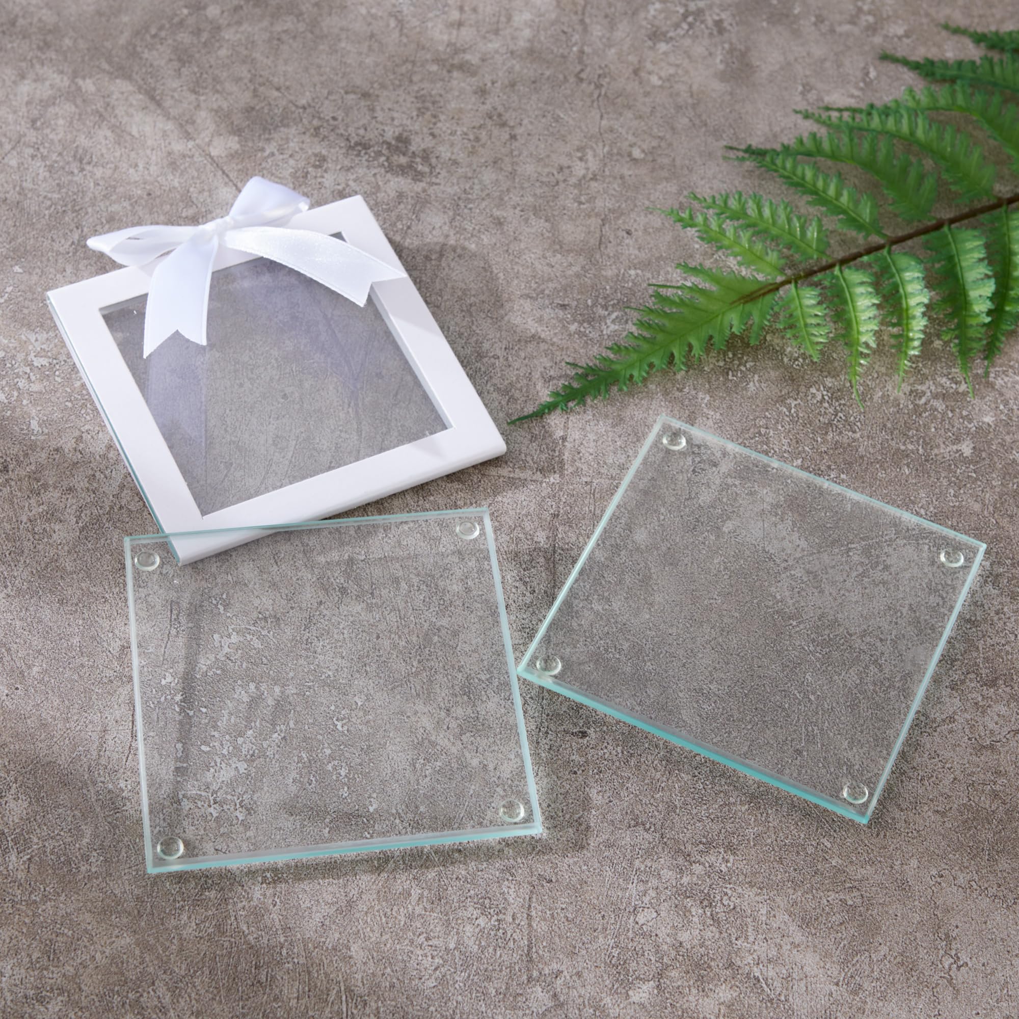 Clear DIY Glass Drink Coasters (Set of 12)  Home D?cor or DIY Party Favor