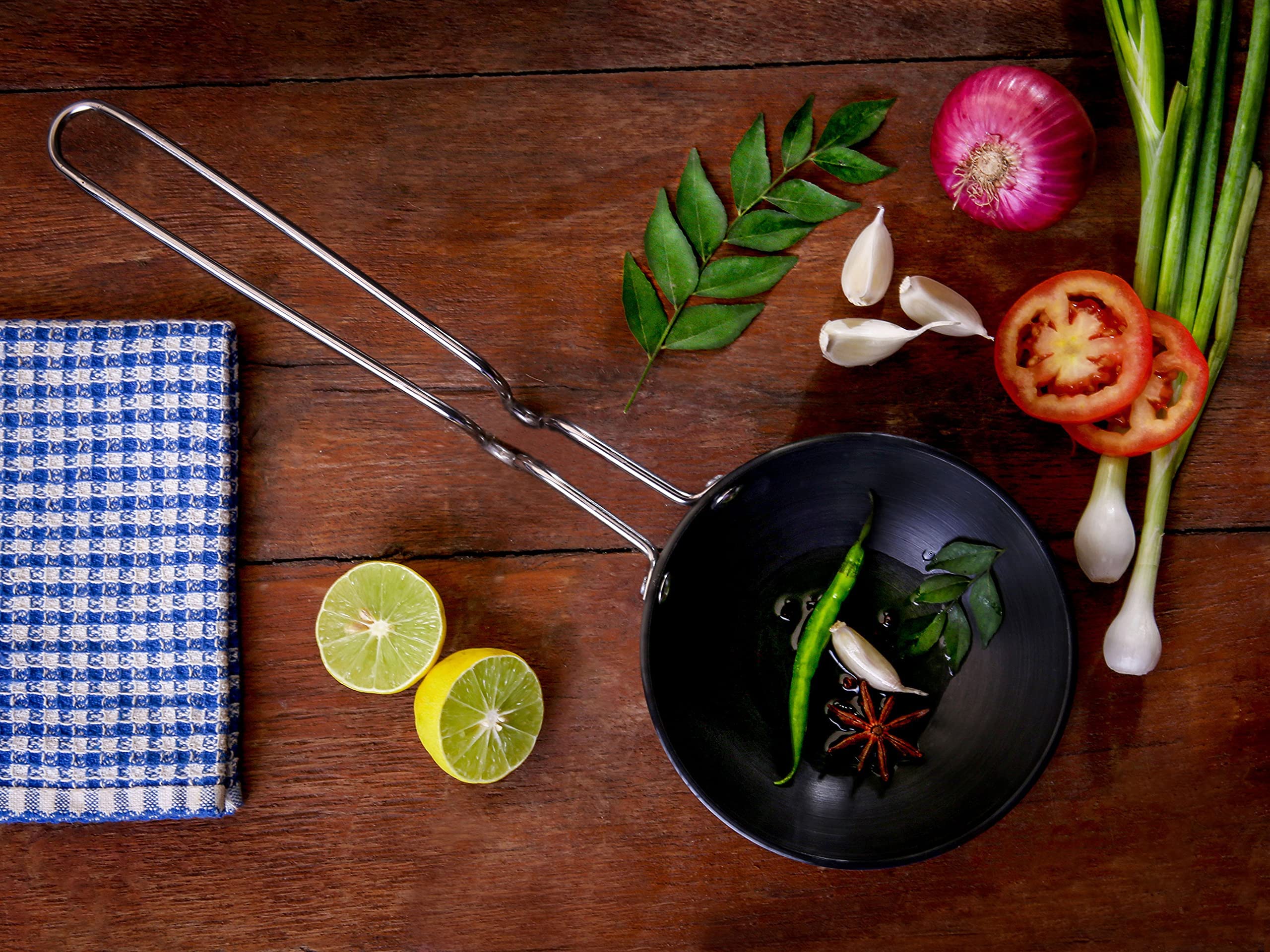 Vinod Hard Anodized Tadka Pan (Large), 3.25 Mm Thick