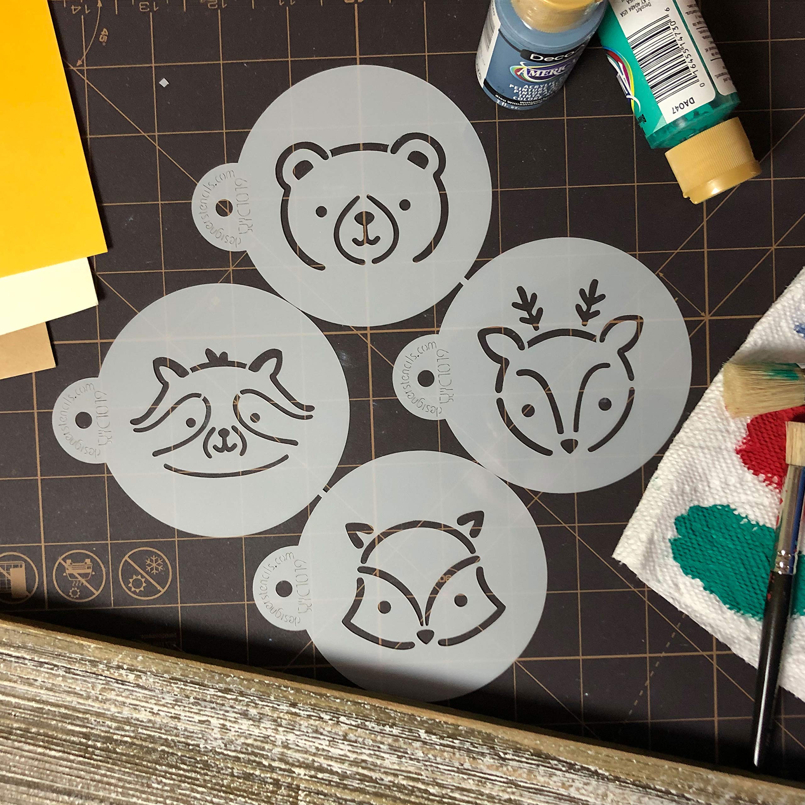 Large Baby Woodland Animals Cookie Stencil Set C1019 By Designer Stencils