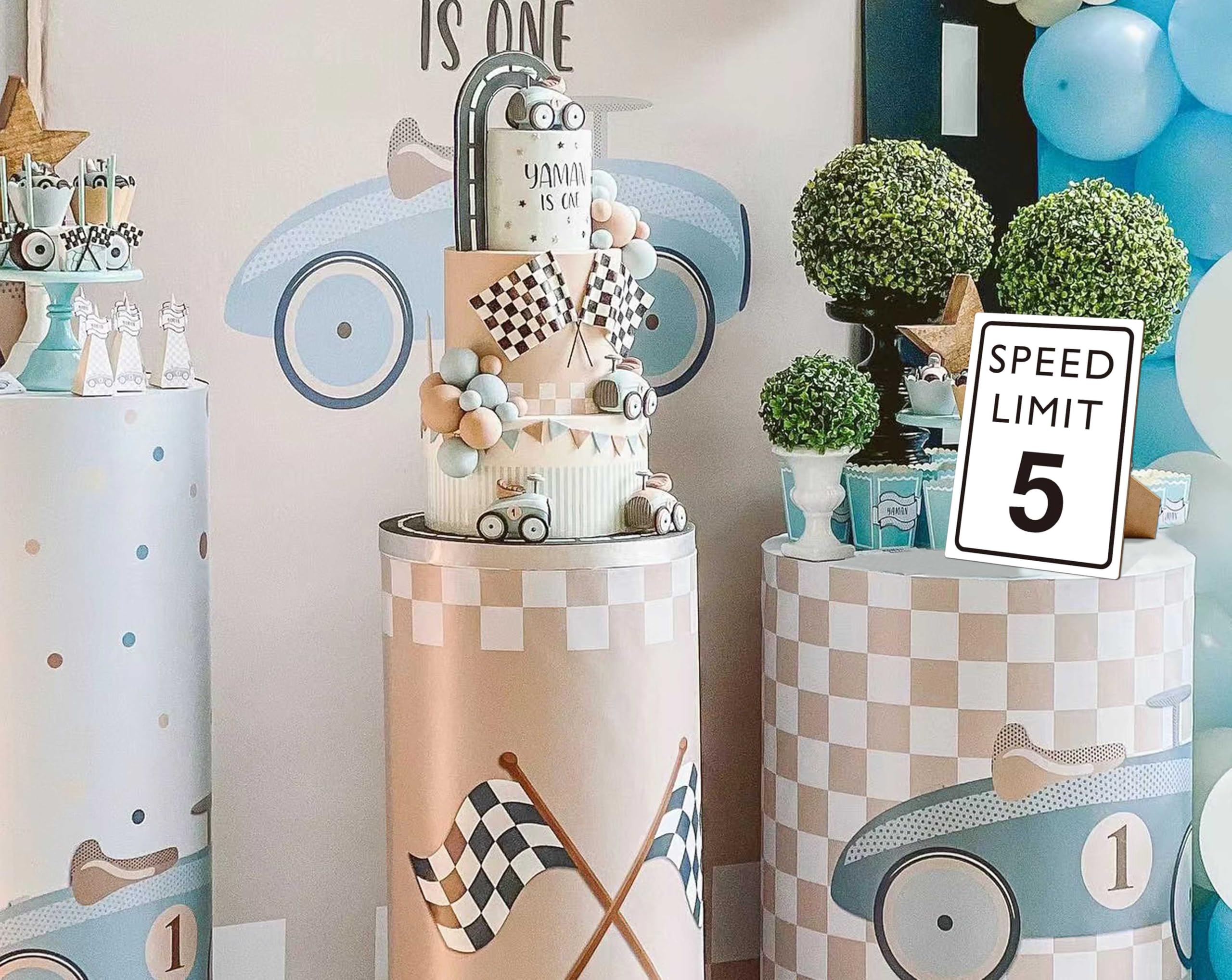 Race Car Birthday Decor, Speed Limit Sign, Fast Five, Race Car Birthday Party Decorations, 8  11 Wooden Play Sign with Stand, Le