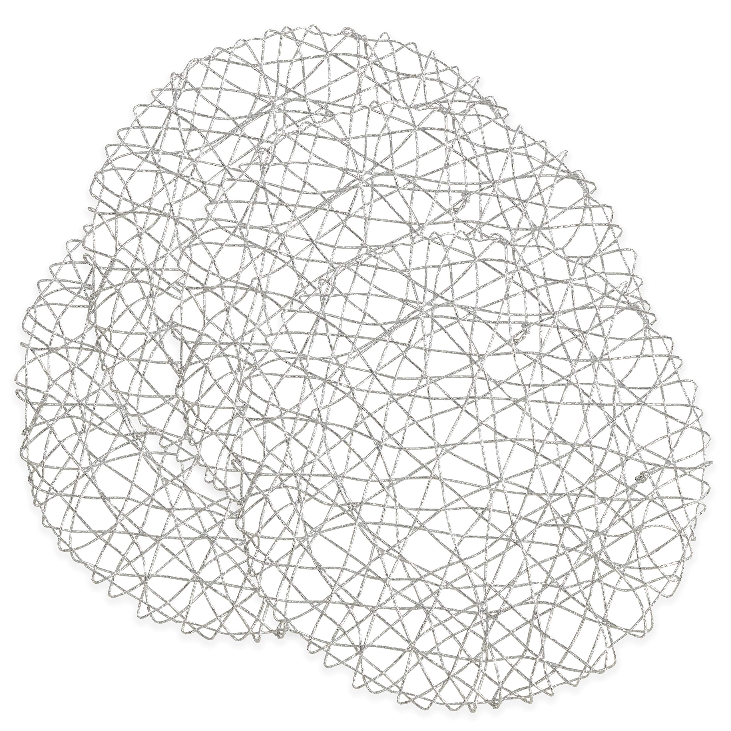 Saro Lifestyle Intricate Wire Nest Placemat (Set Of 4), 15'', Silver