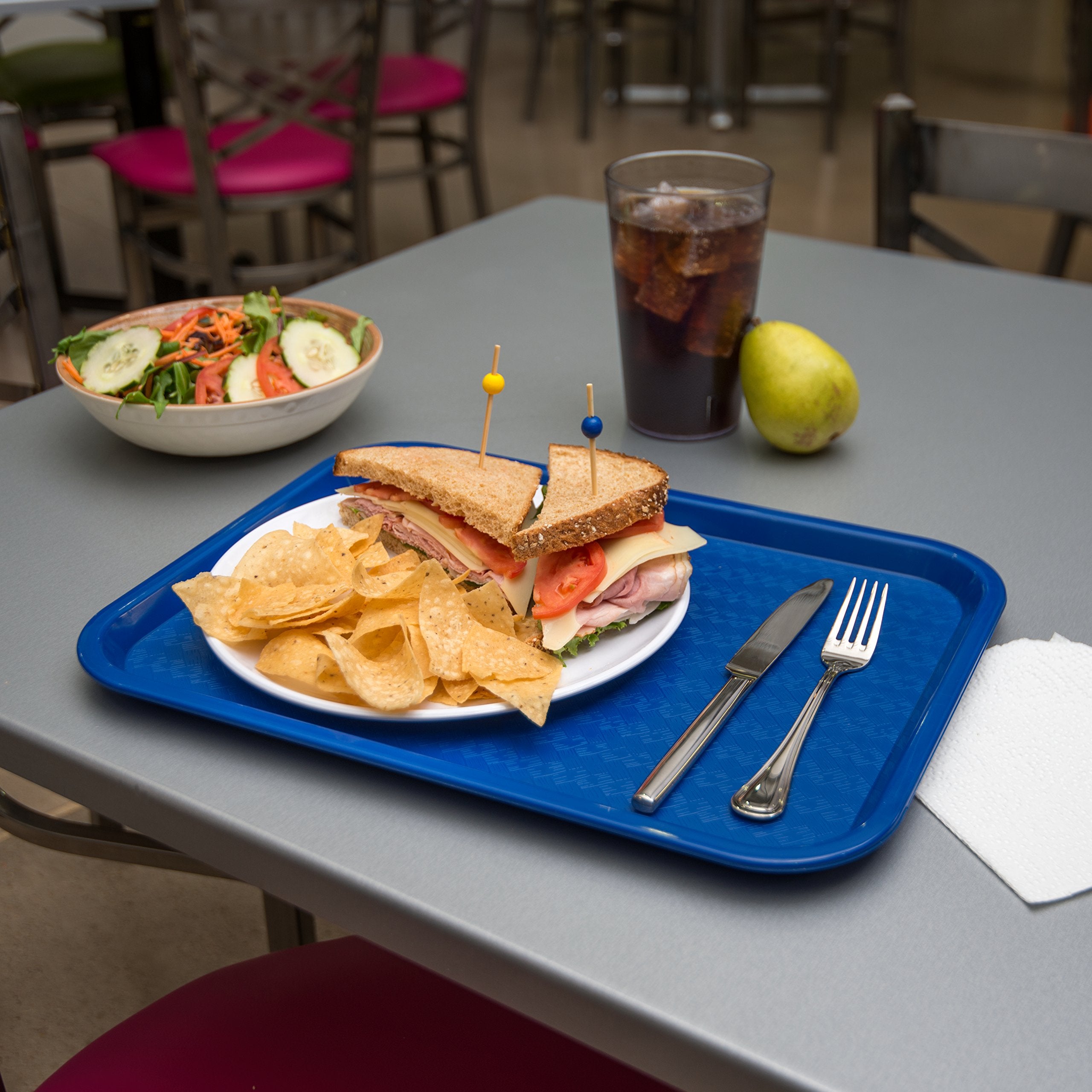 Carlisle FoodService Products CT121614 Caf Standard Cafeteria / Fast Food Tray  12'' x 16''  Blue