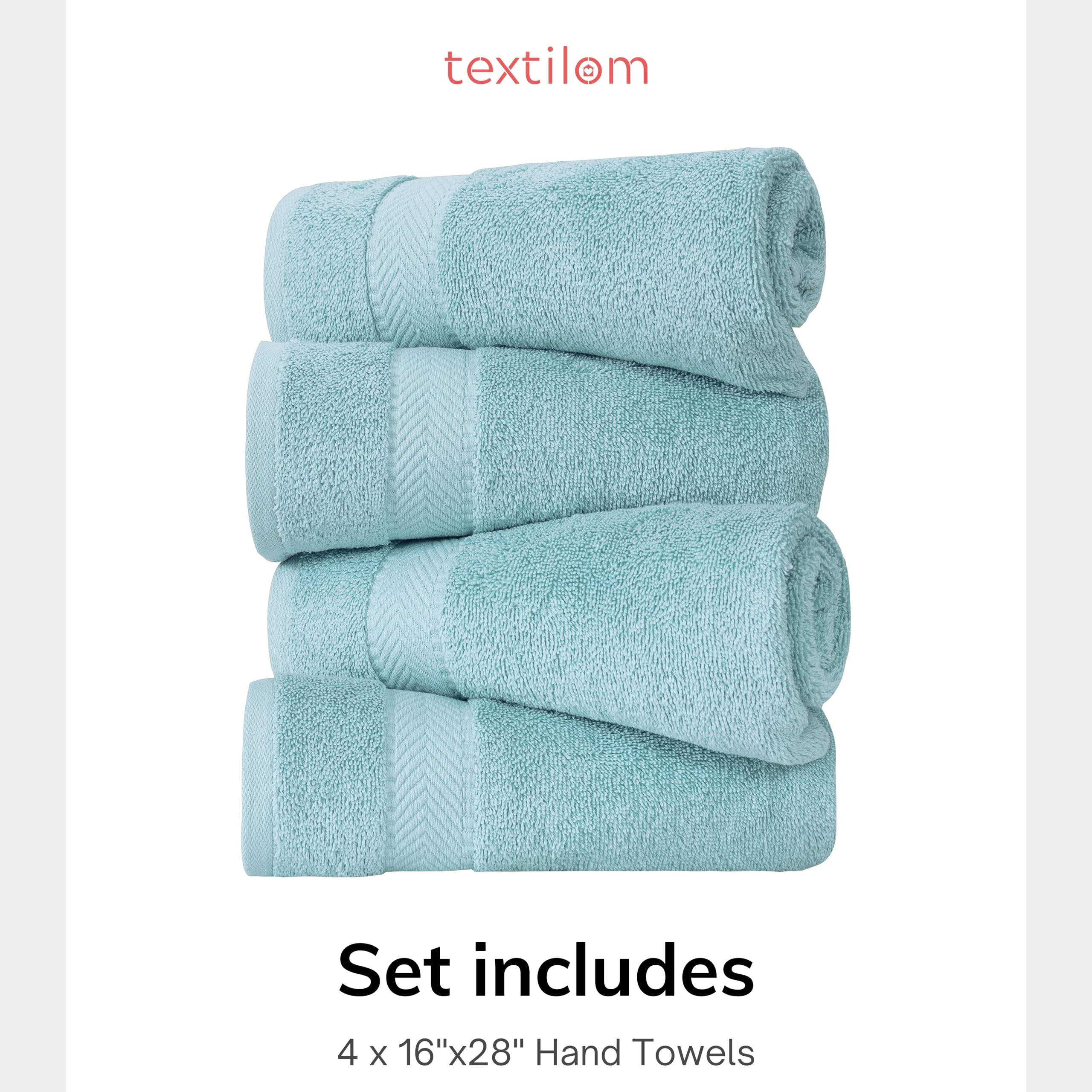 Textilom Turkish Hand Towels For Bathroom - Hotel And Spa Quality & Soft & Absorbent & Quick Dry Bathroom Hand Towels - 100% Cot
