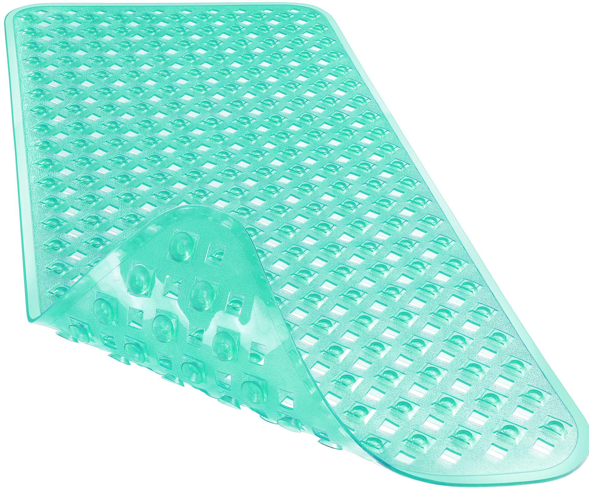 Yimobra Non Slip Bath Mat, Super Strong Suction Cups,34.5x15.5Long Tub Mat with Drain Holes, Machine Washable Fast Draining Show