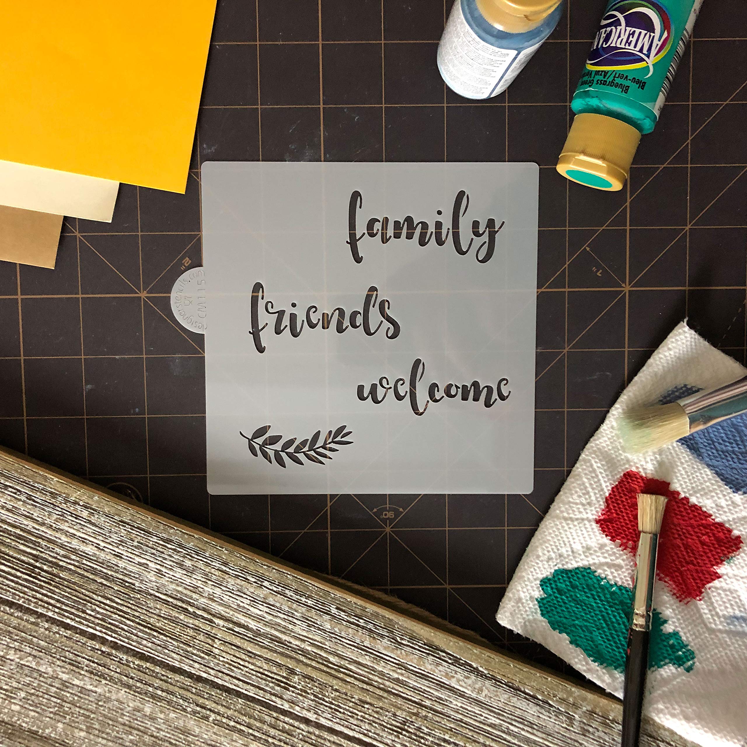 Family, Friends, Welcome Cookie And Craft Stencil Cm115 By Designer Stencils