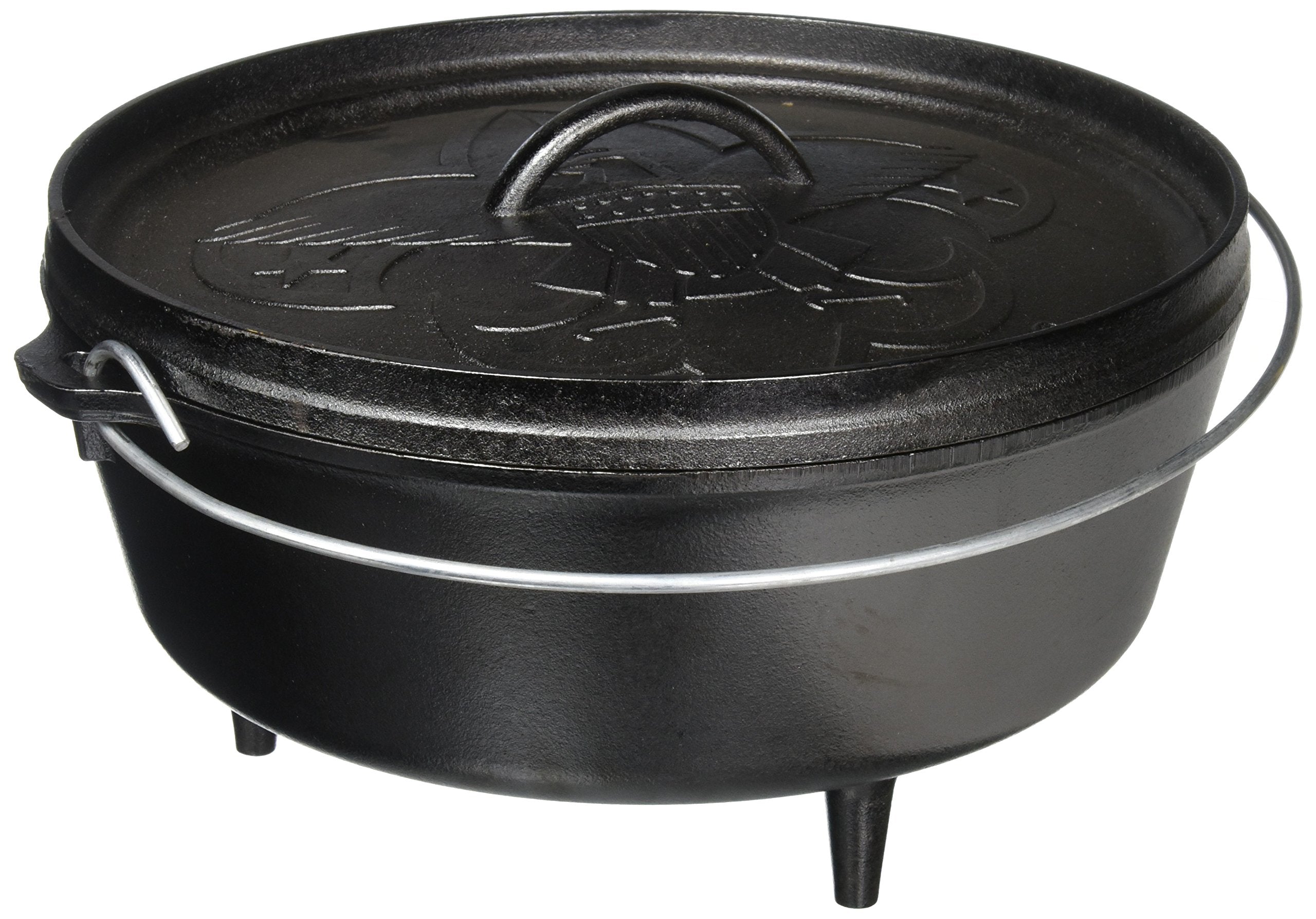 Lodge L12Co3Bs Boy Scouts Of America Cast Iron Camp Dutch Oven, Pre-Seasoned, 6-Quart, Black