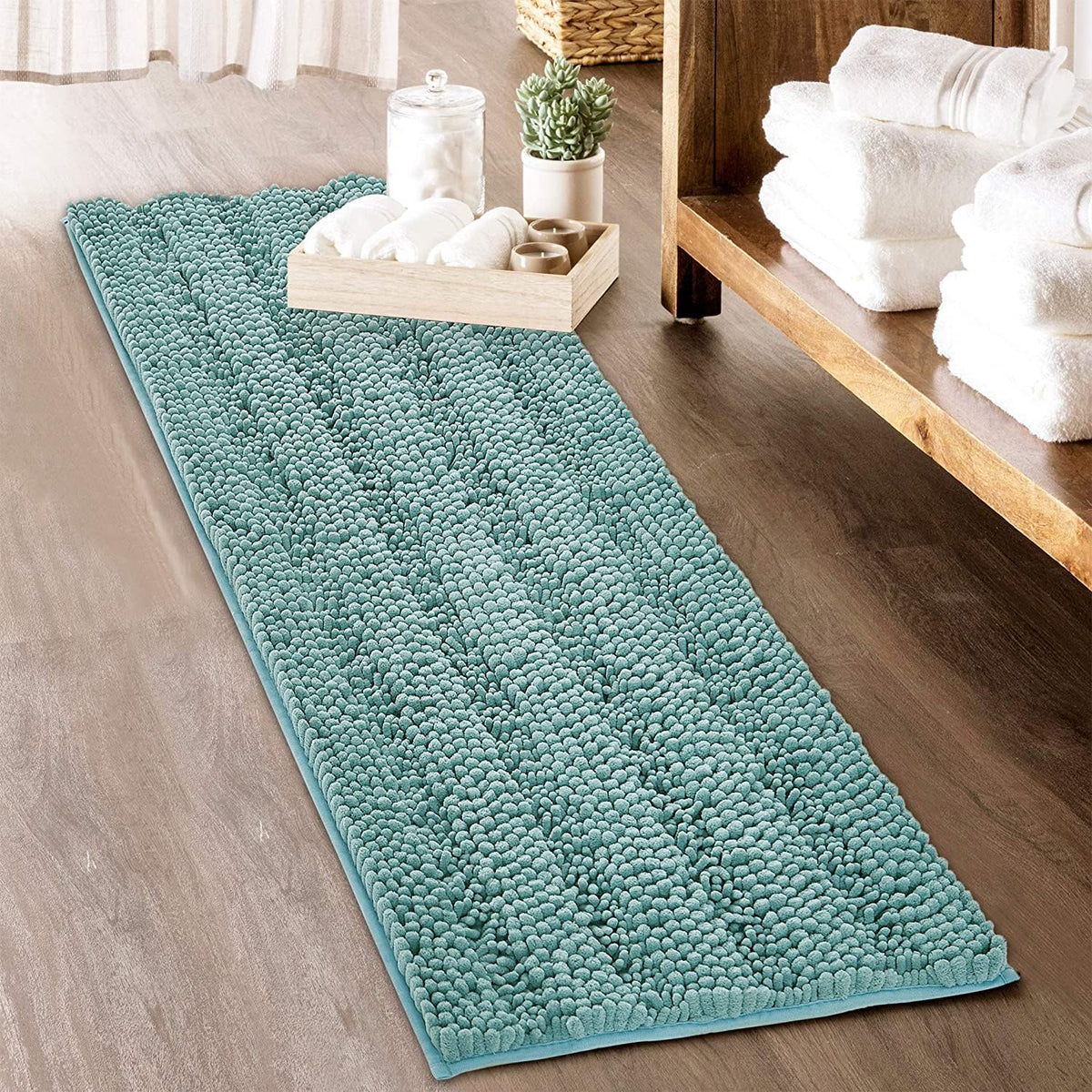 Large Bathroom Rugs - Decorations Soft Bath Mat Water Absorbent Non-Slip Quick Drying Thick Shaggy Chenile Bathtub Set For Toile