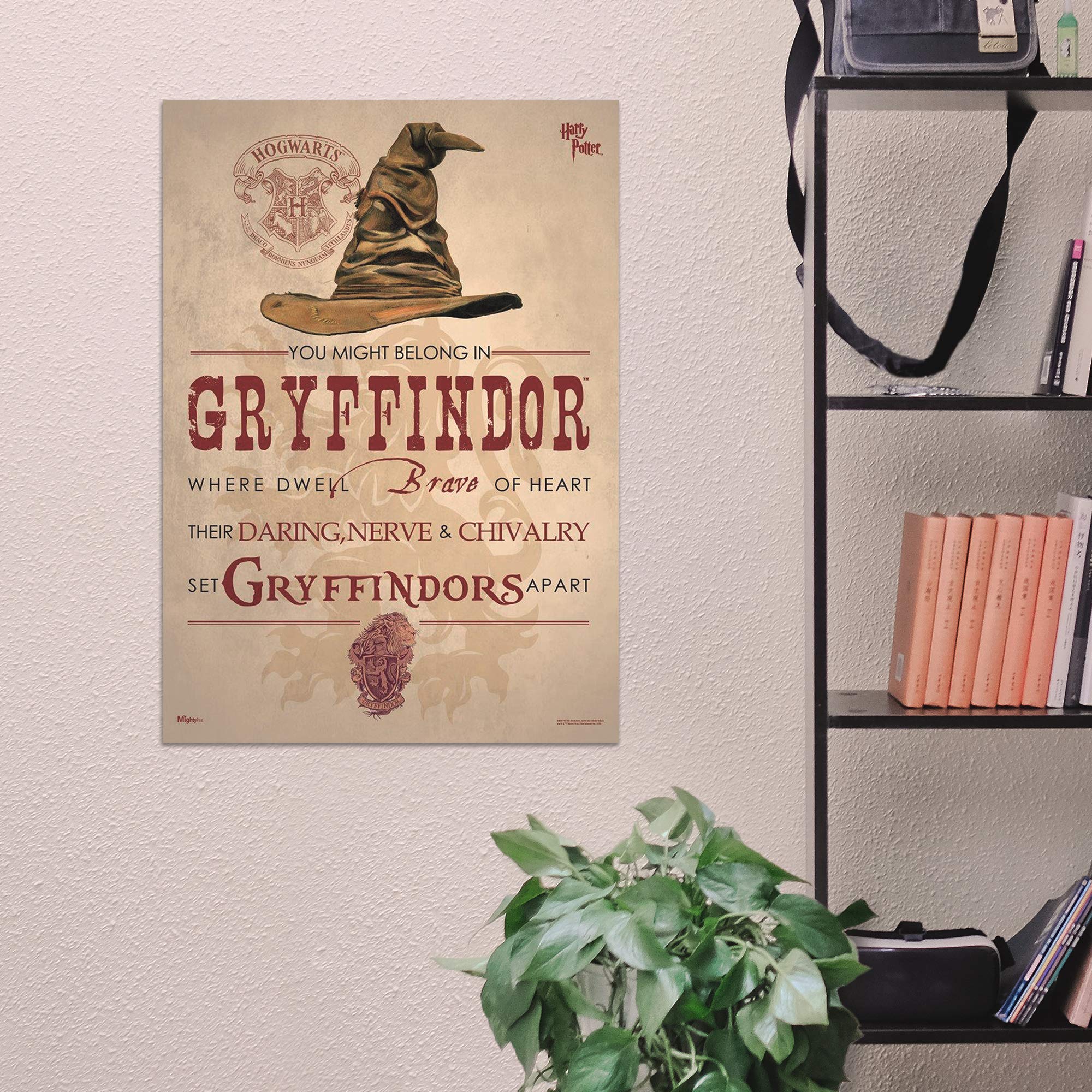 Mightyprint Harry Potter - Gryffindor - Hogwarts Sorting Hat House Quote - Durable 17    X 24 Wall Art - Not Made Of Paper - Off