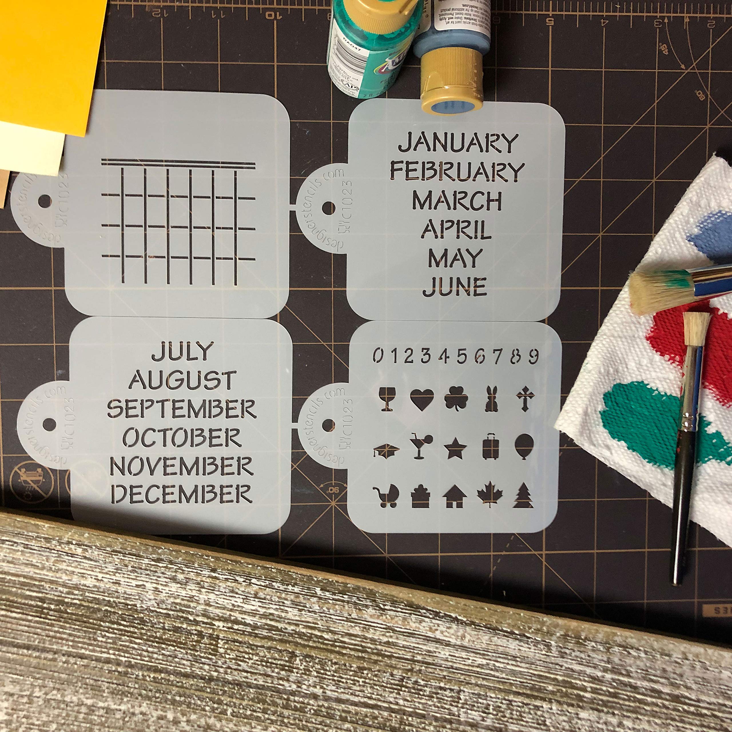 Save The Date Calendar Cookie Stencil Set | Baking Template Stencil For Cookies | Reusable Airbrush Cookies Stencils | C1023 By