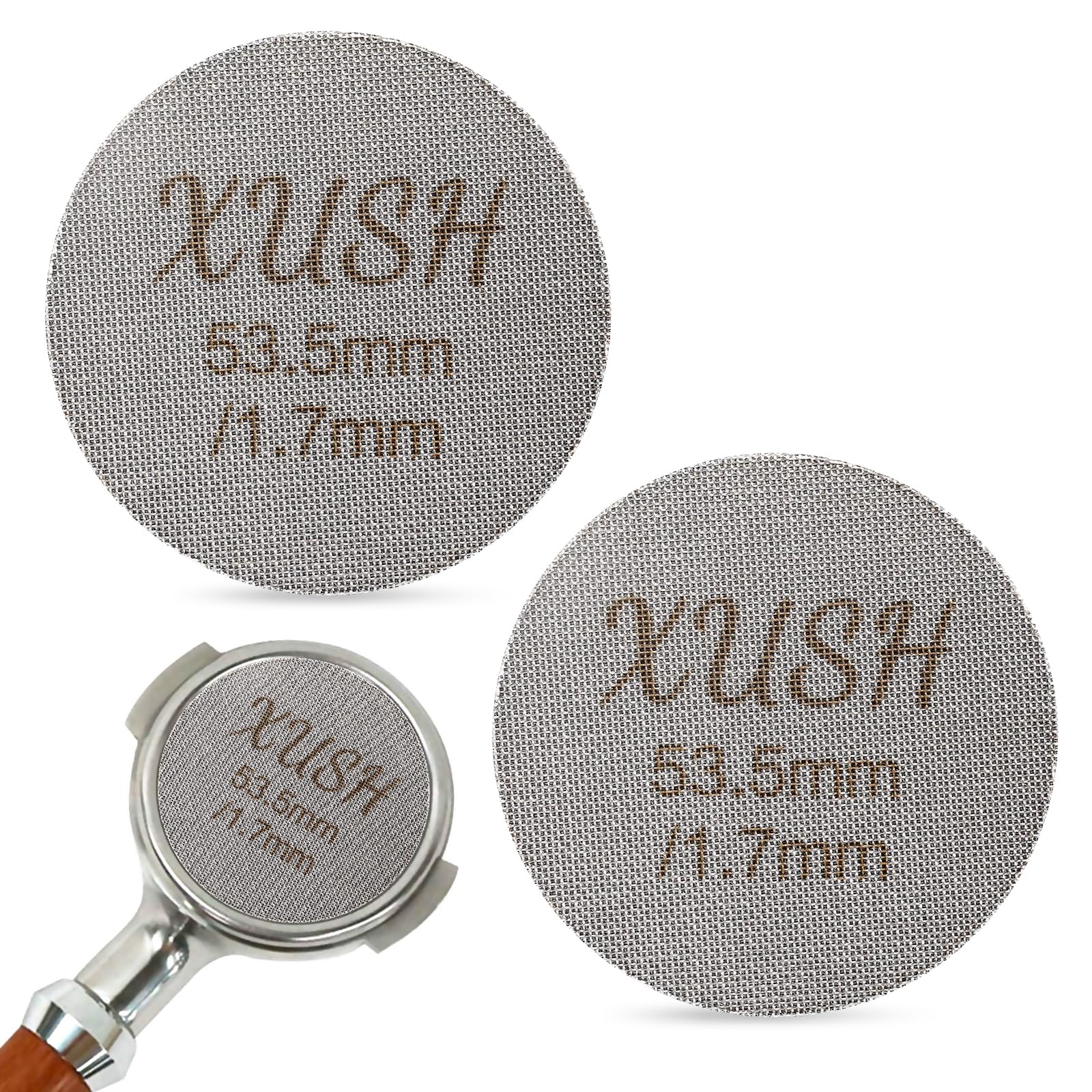 53.5Mm Espresso Puck Screen Suitable For 54Mm 2Pcs, 1.7Mm Thickness Espresso Filter Screen - Made With 316 Stainless Steel, Prof