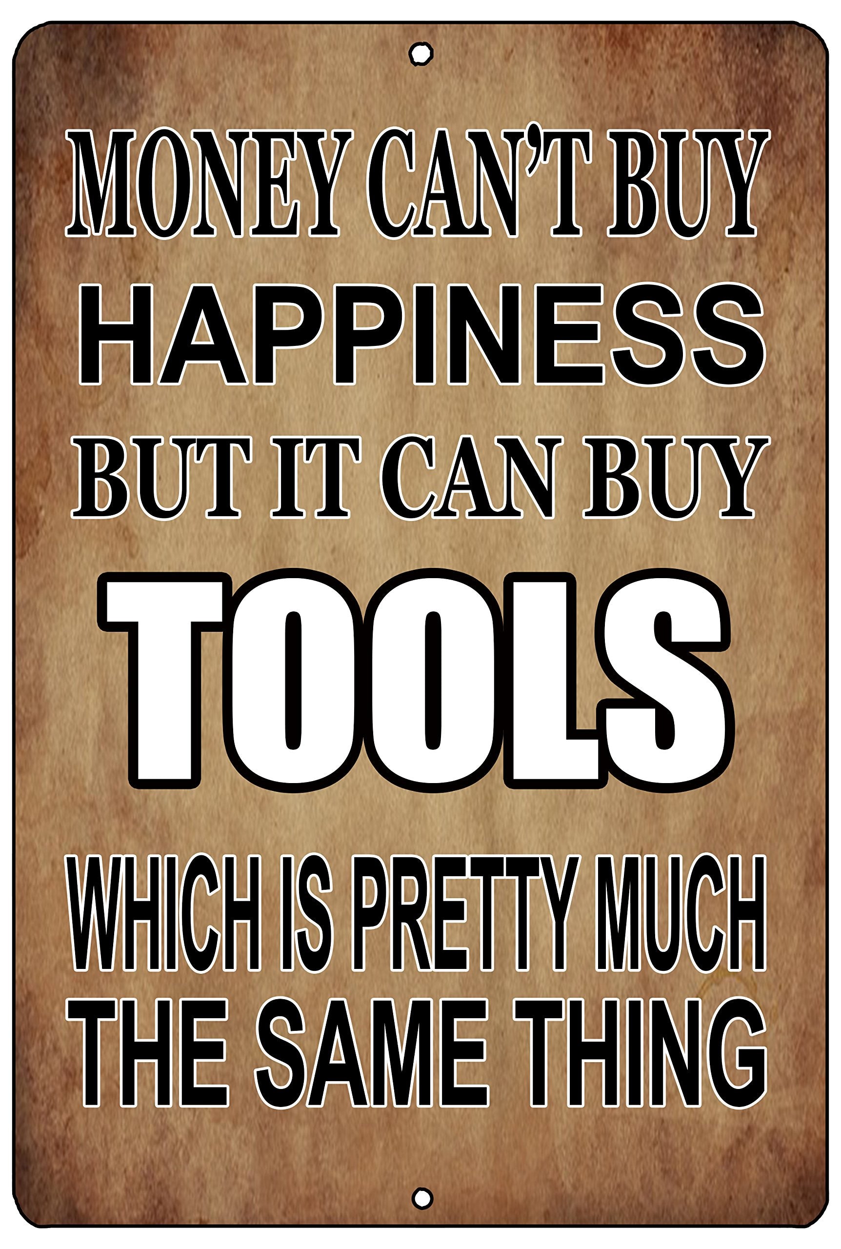 Rogue River Tactical Funny Mechanic Shop Metal Tin Sign Wall Decor Man Cave Bar Money Happiness Tools