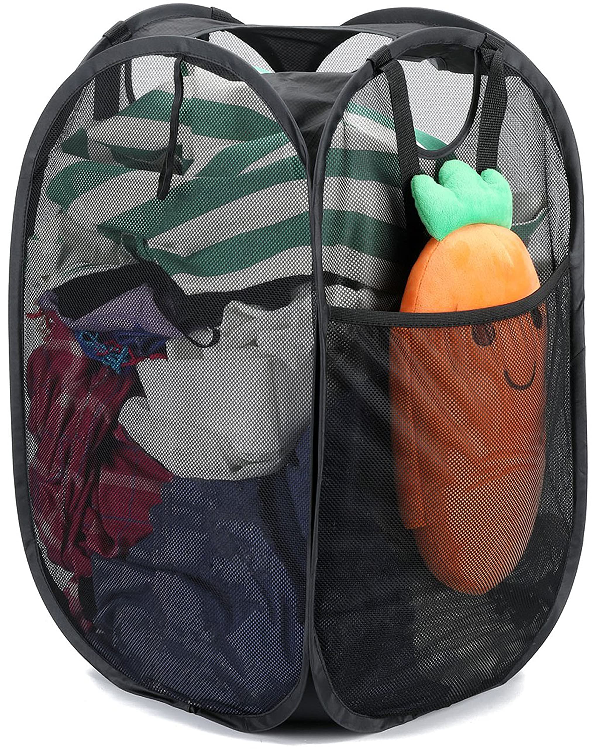 House Again Mesh Popup Laundry Hamper, [Reinforced] Collapsible Laundry Basket, Foldable Pop Up Hamper With Durable Handles, Eas