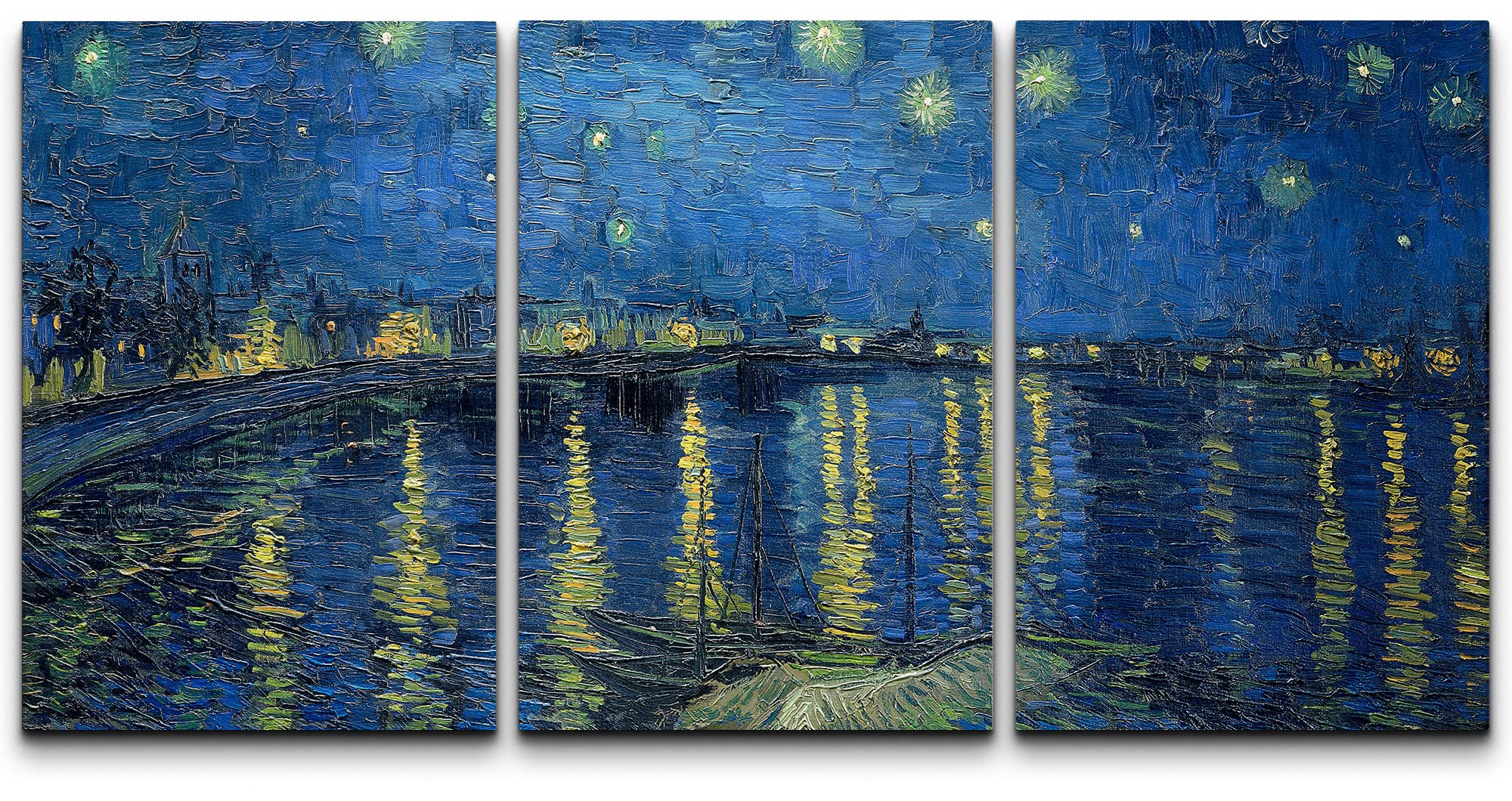 Wall26 Canvas Print Wall Art Set Starry Night Over The Rhone By Vincent Van Gogh Nature Wilderness Illustrations Fine Art Relax/