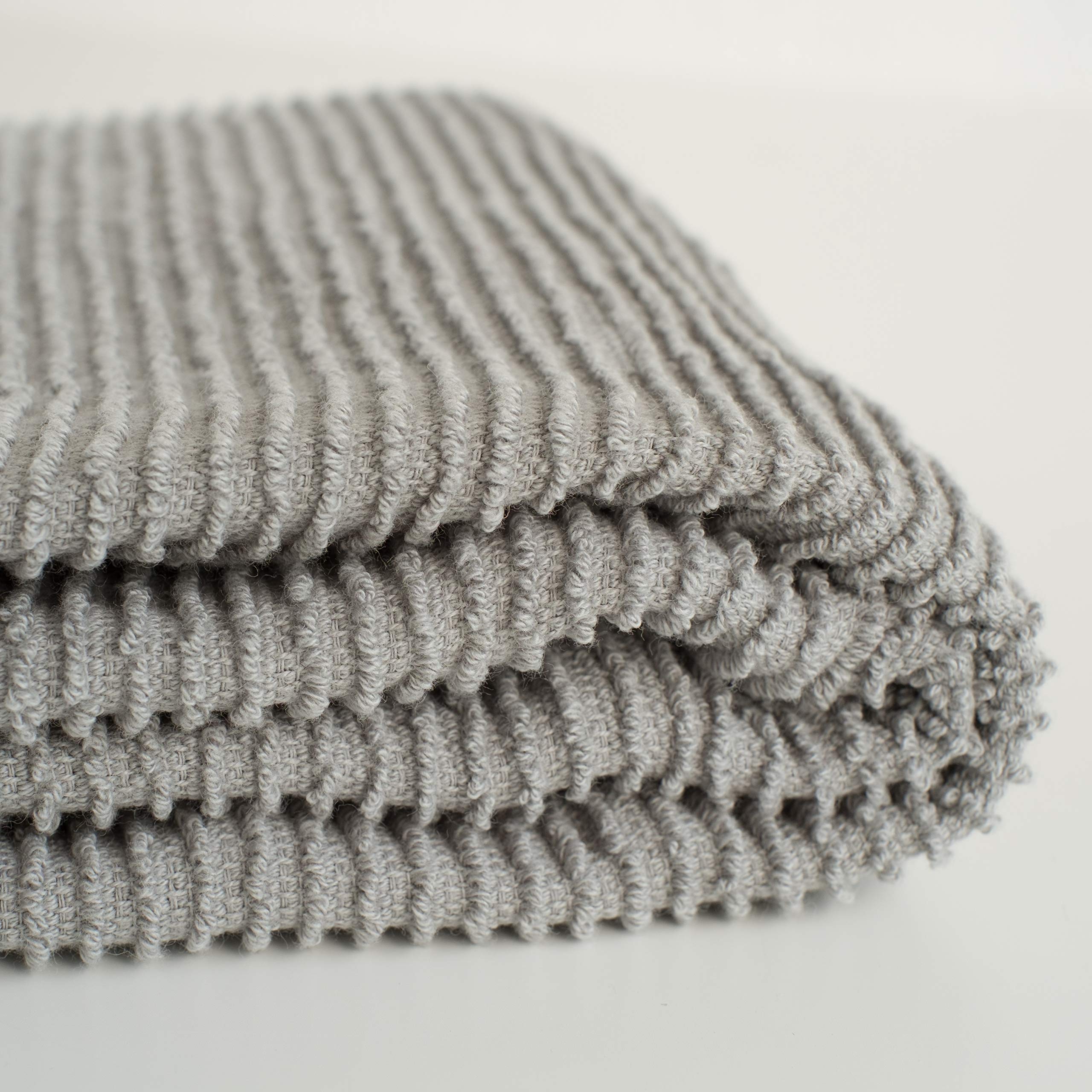 Now Designs 197422Aa Ripple Kitchen Towel, Set Of 2, London Grey
