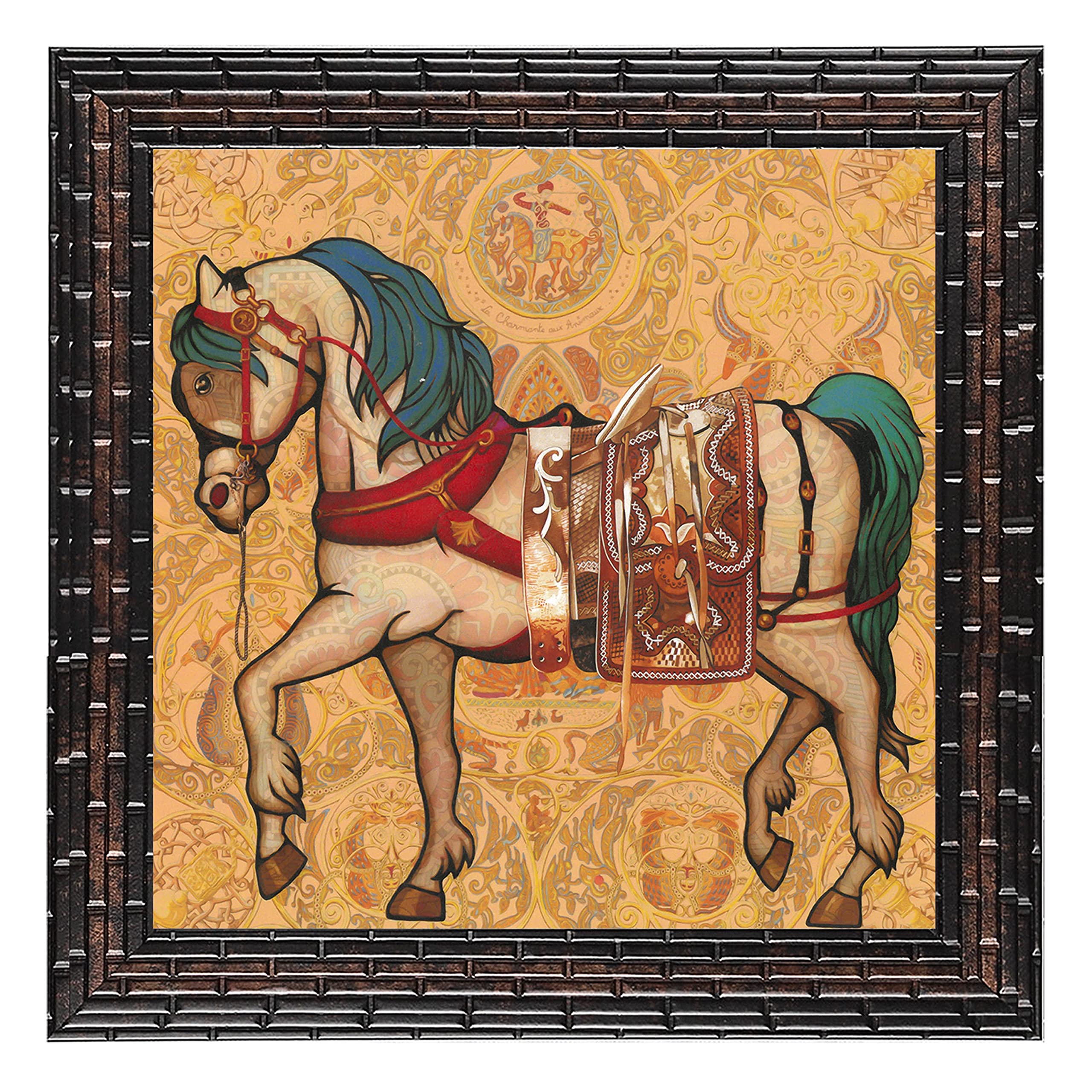 Indianara Motivational Quote Framed Wall Hanging Laminated Painting, 9.5 Inch X 9.5 Inch, Multi, Set Of 4 (Style 5)