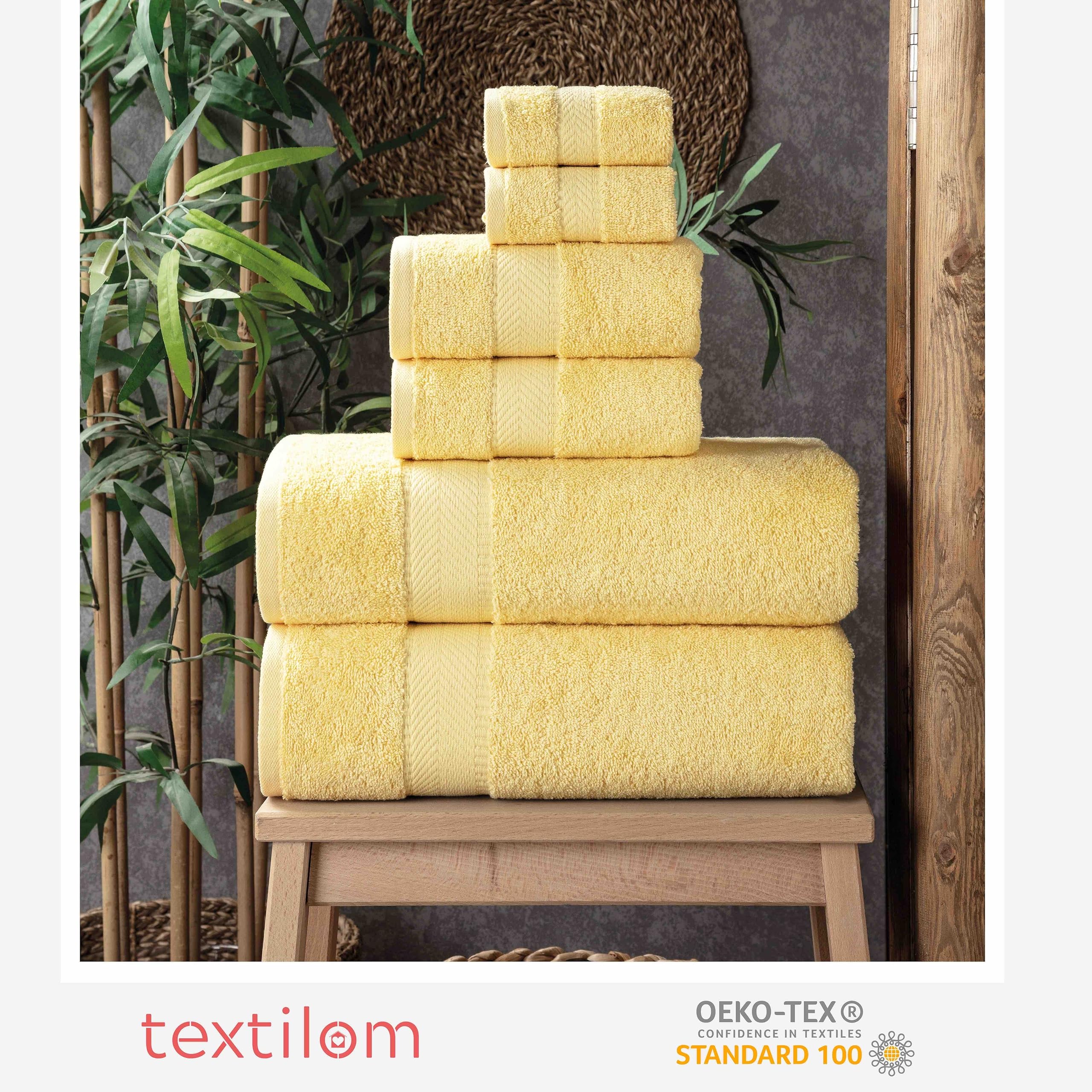 Textilom 100% Turkish Cotton 6 Pcs Bath Towel Set, Luxury Bath Towels For Bathroom, Soft & Absorbent Bathroom Towels Set ( 2 Bat
