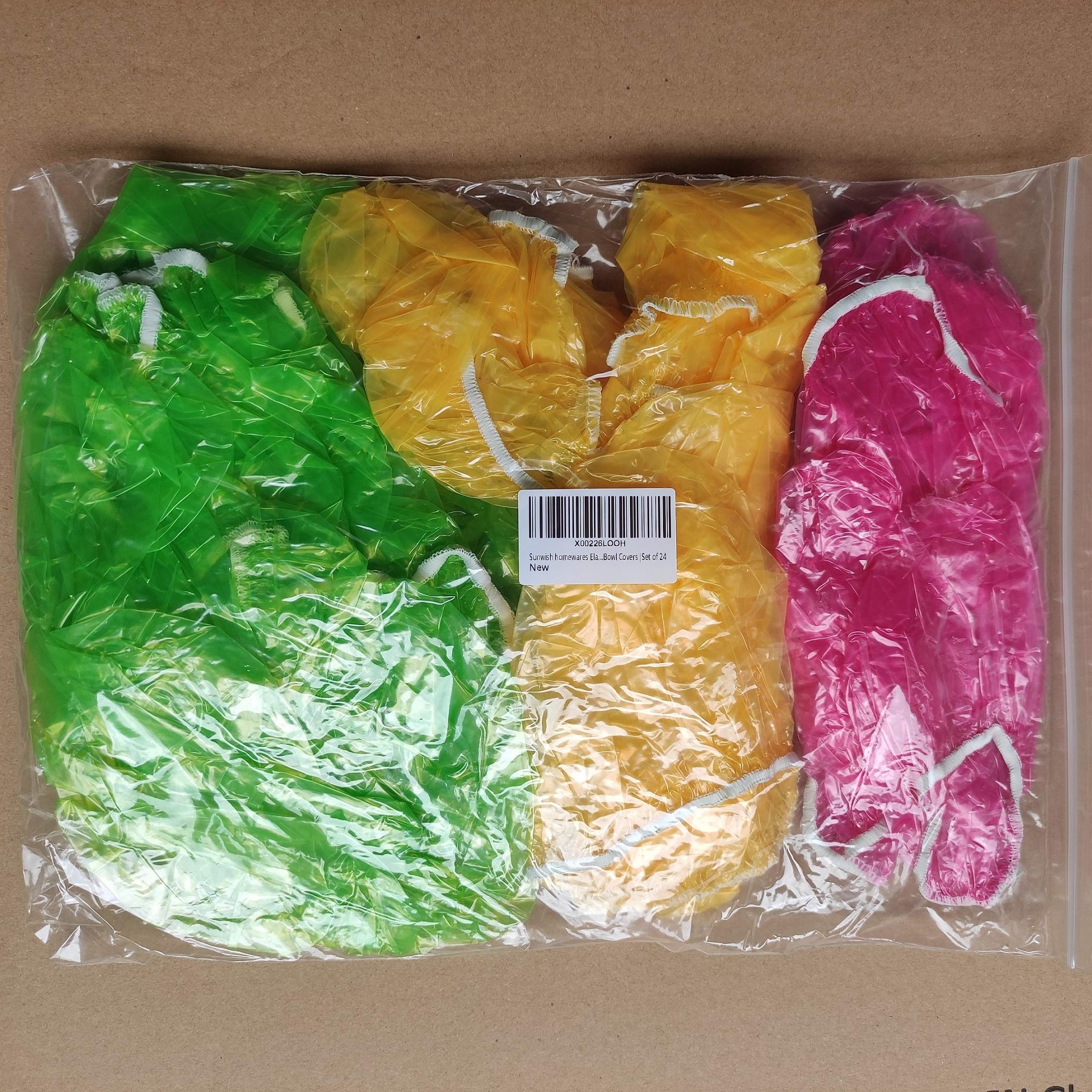 Kerixi Elastic Food Covers With Various Sizes|Reusable Fitted Bowl Covers|Set Of 24