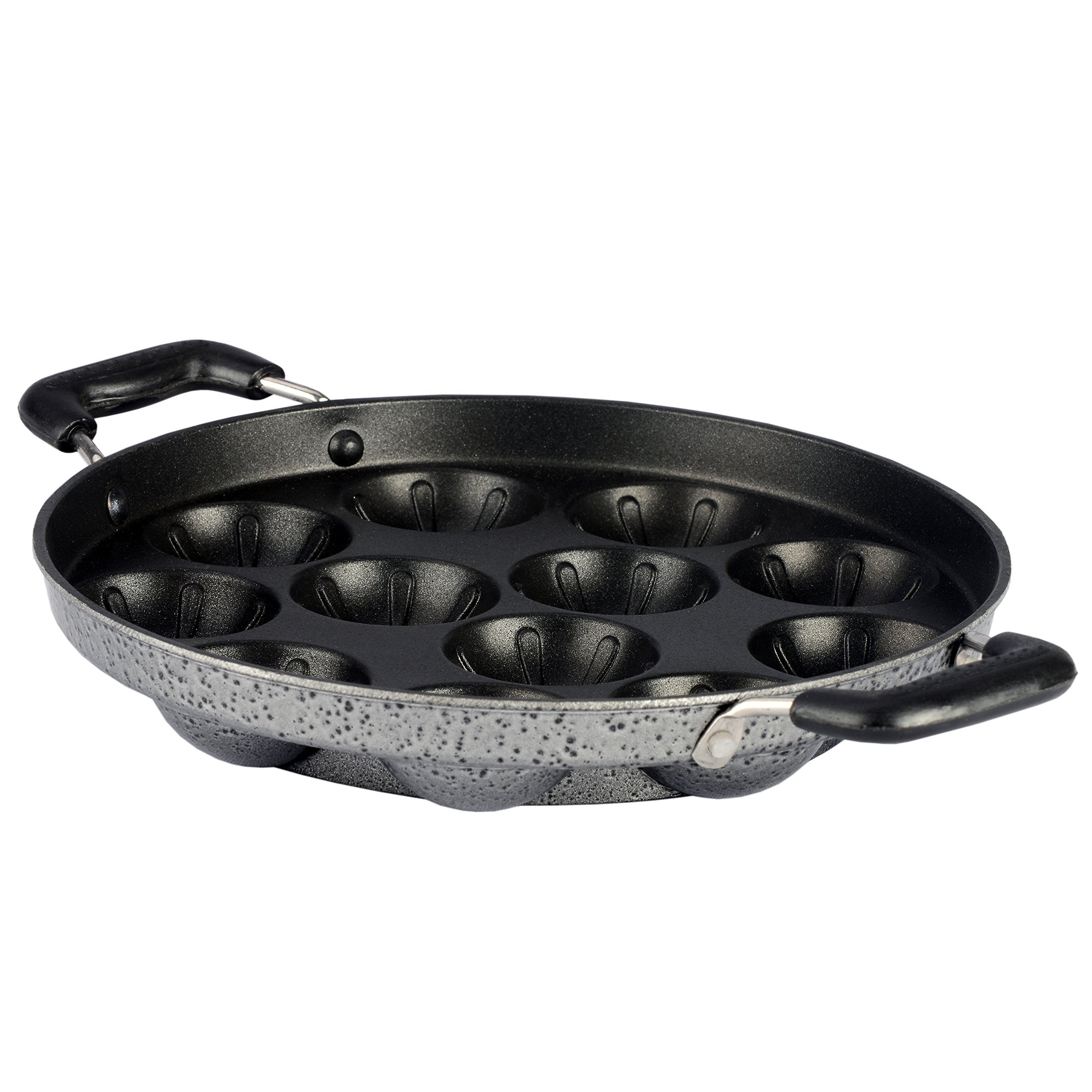 Sumeet 3Mm Nonstick Designer Appam Patra 12Pc With Handle And Lid