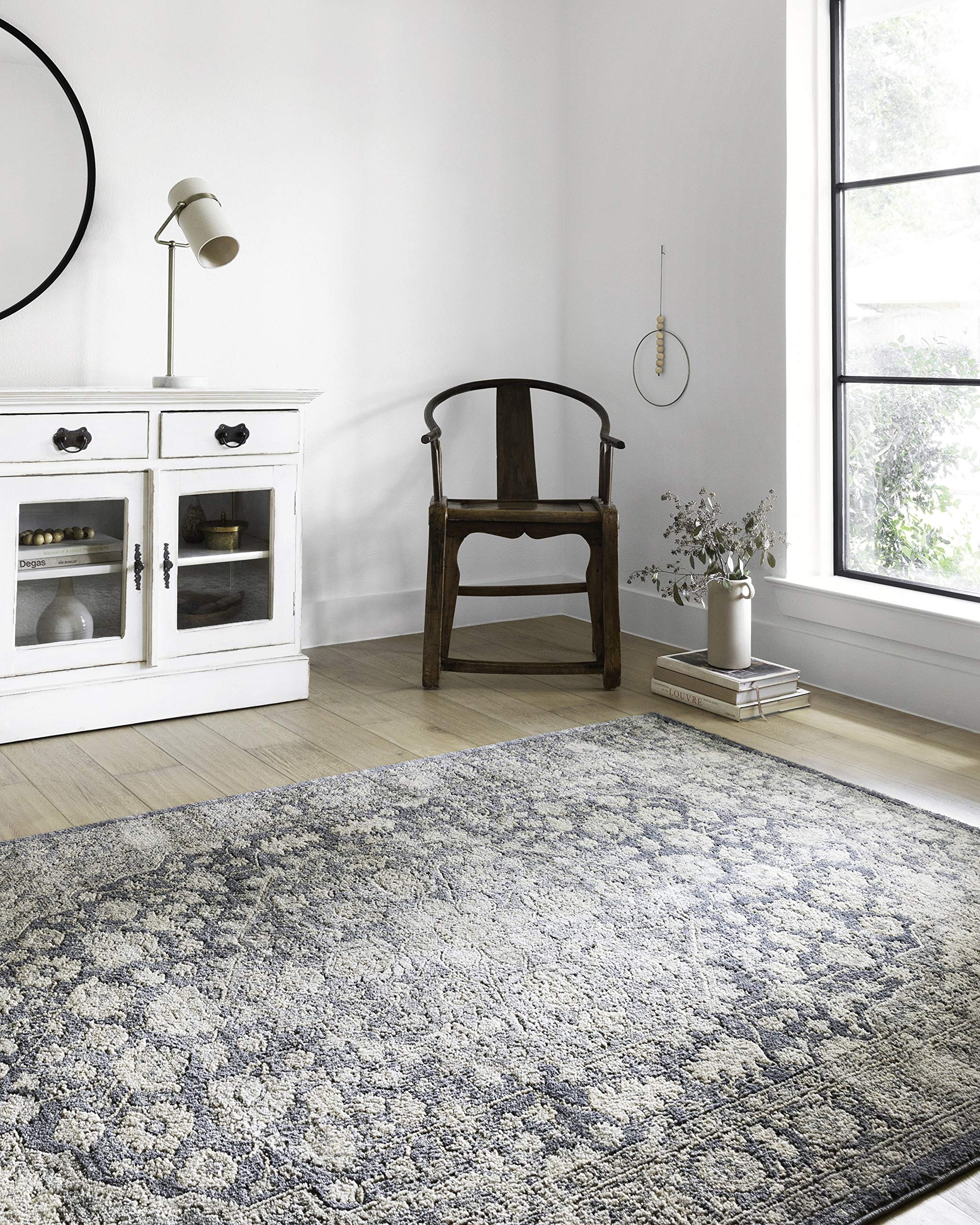 Loloi Teagan Collection 2-8 x 10-6 Runner Rug in Denim/Mist - Large Area Rug, Soft Neutral Rug, High-Traffic Area Rug for Livi