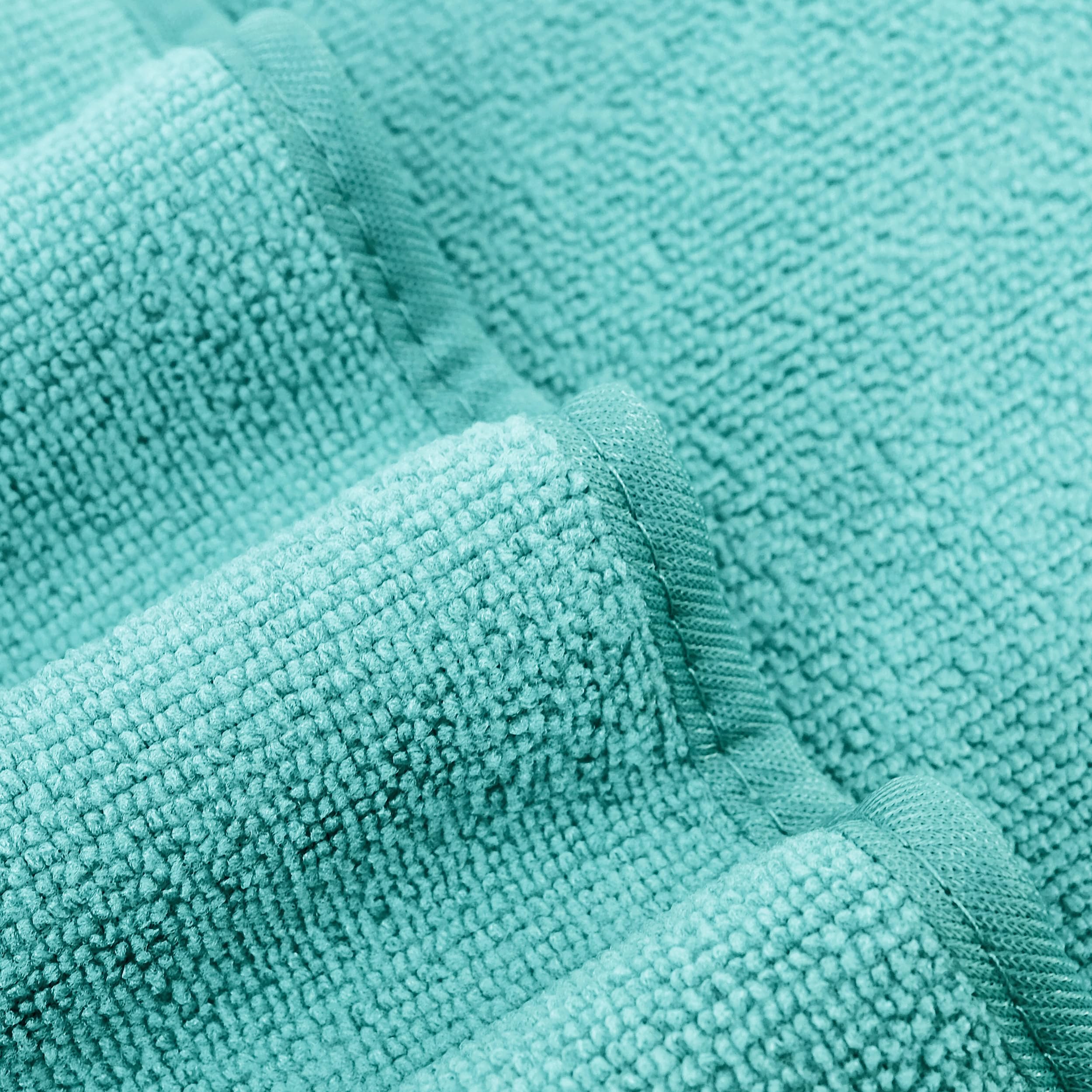 Polyte Oversize, 60 X 30 In., Quick Dry Lint Free Microfiber Bath Towel Set, 6 Piece (Aqua)