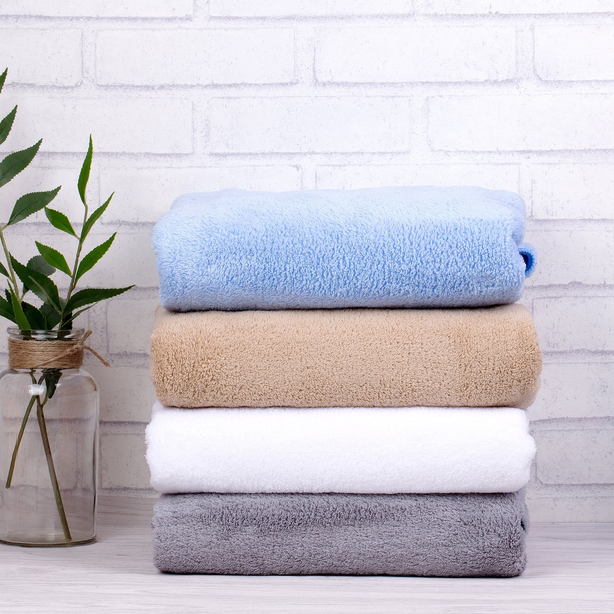 Jml Bath Towels (2 Pack, 30''X60''), White Fleece Bath Towel, Luxury Hotel & Spa Towel Sets - Super Soft And Absorbent, Lint Fre