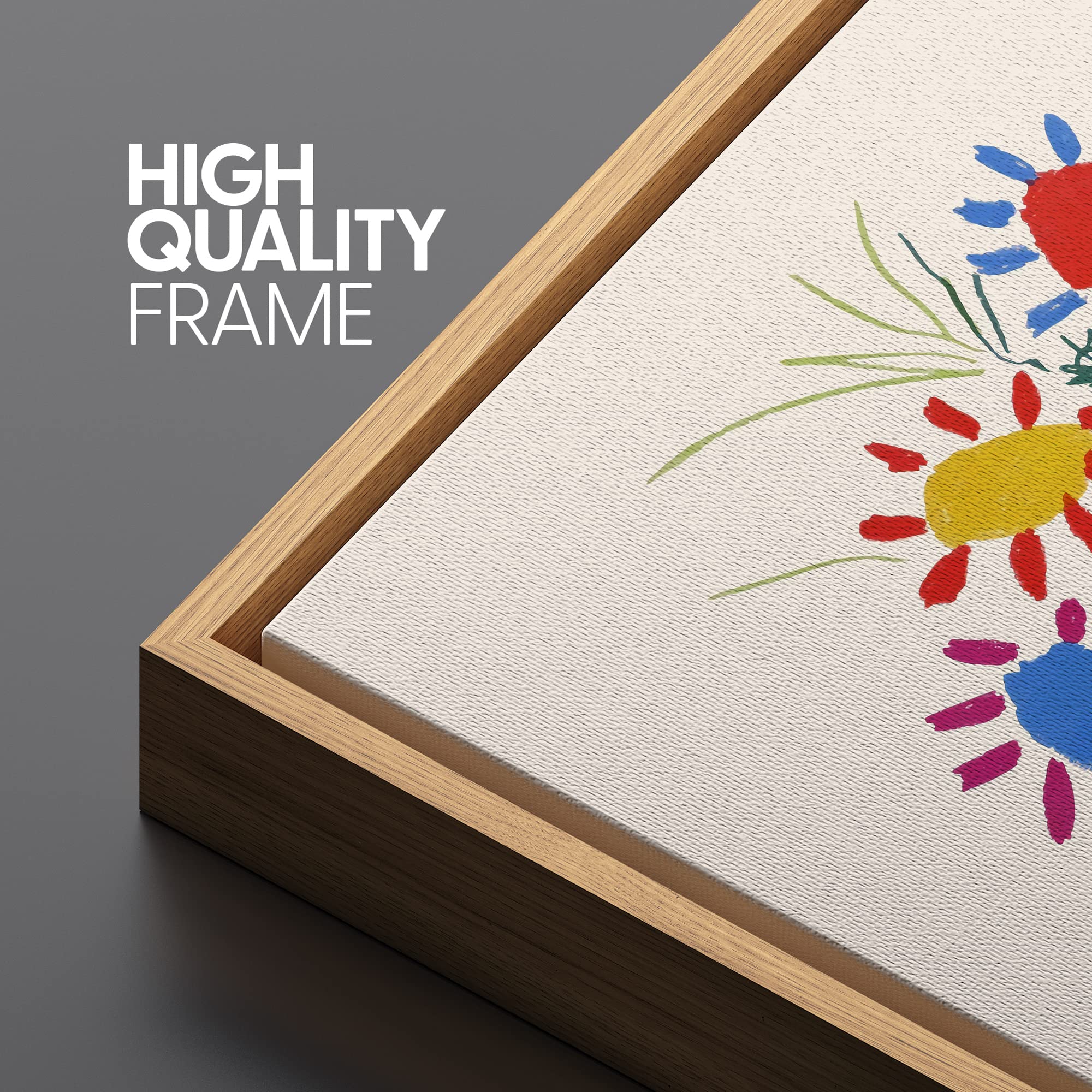 Signleader Framed Canvas Print Wall Art Pablo Picasso Flower Bouquet Peace Nature Wilderness Illustrations Fine Art Rustic Sceni