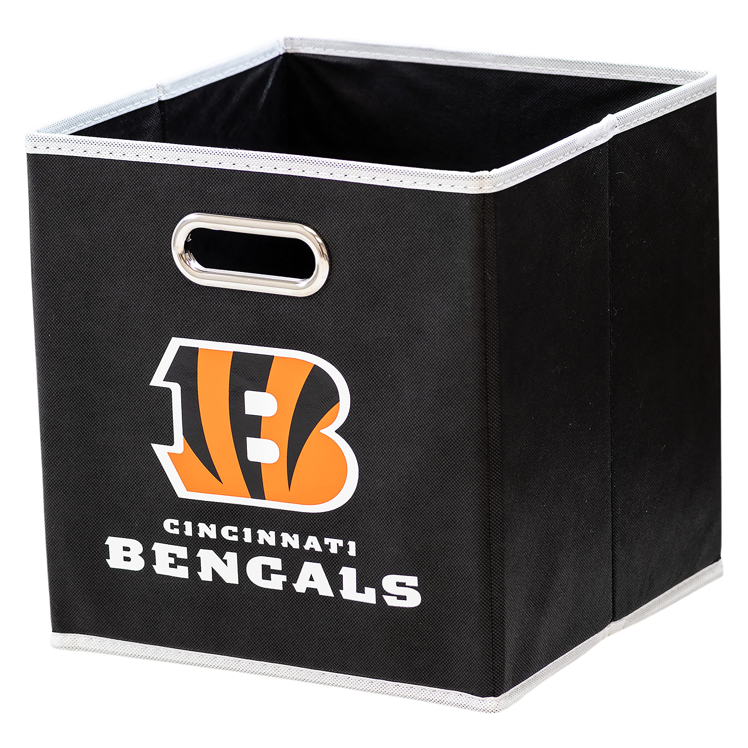 Franklin Sports Nfl Cincinnati Bengals Collapsible Storage Bin - Nfl Folding Cube Storage Container - Fits Bin Organizers - Fabr