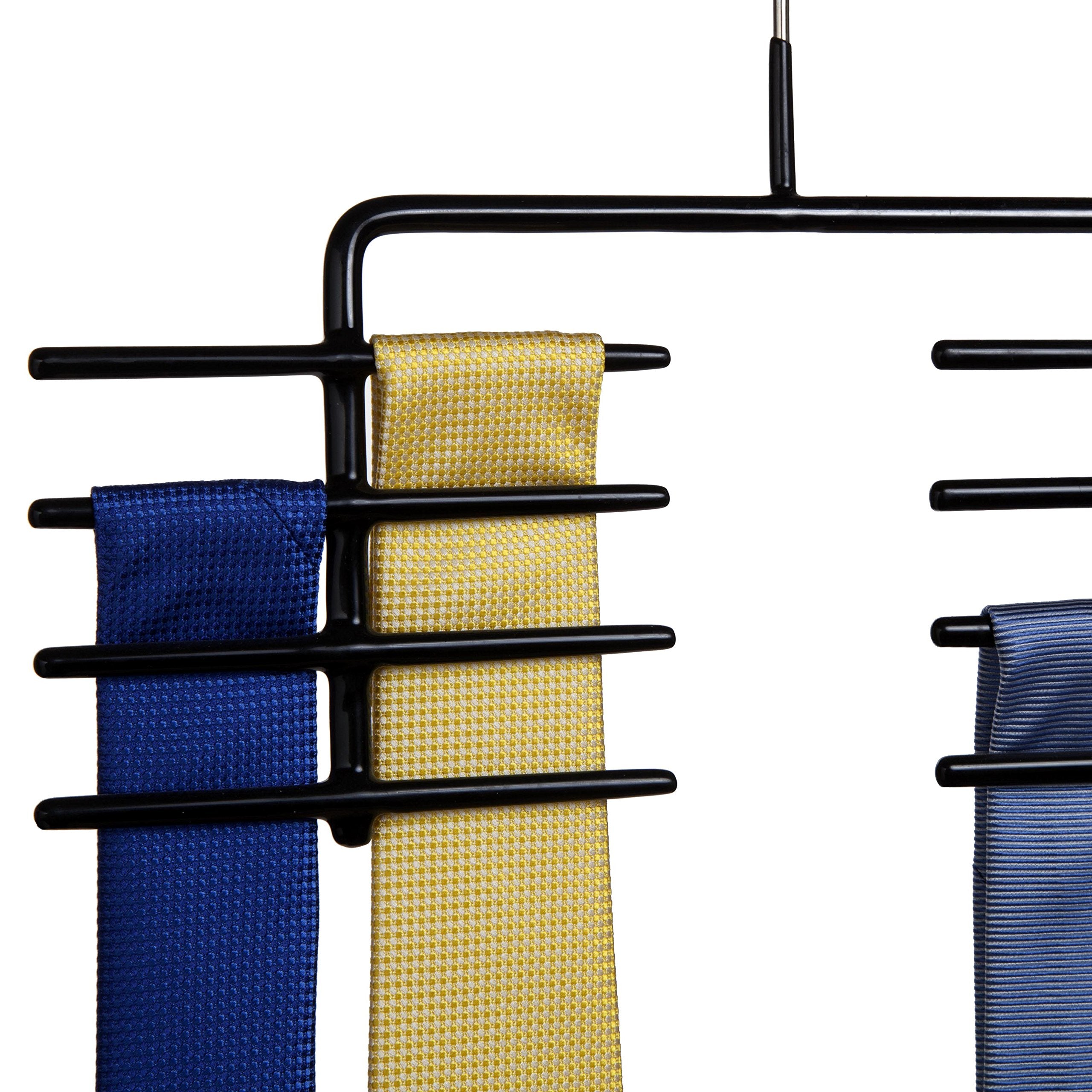Mawa by Reston Lloyd Non-Slip Space Saving Butler Tie Hanger  Style KR  Set of 2  Black