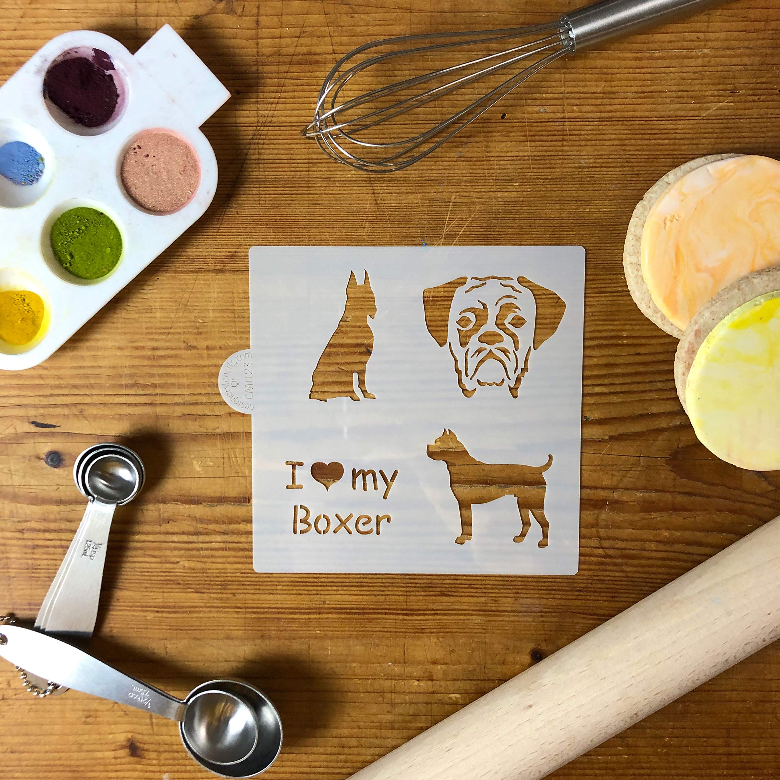 I Love My Boxer Cookie And Craft Stencil By Designer Stencils