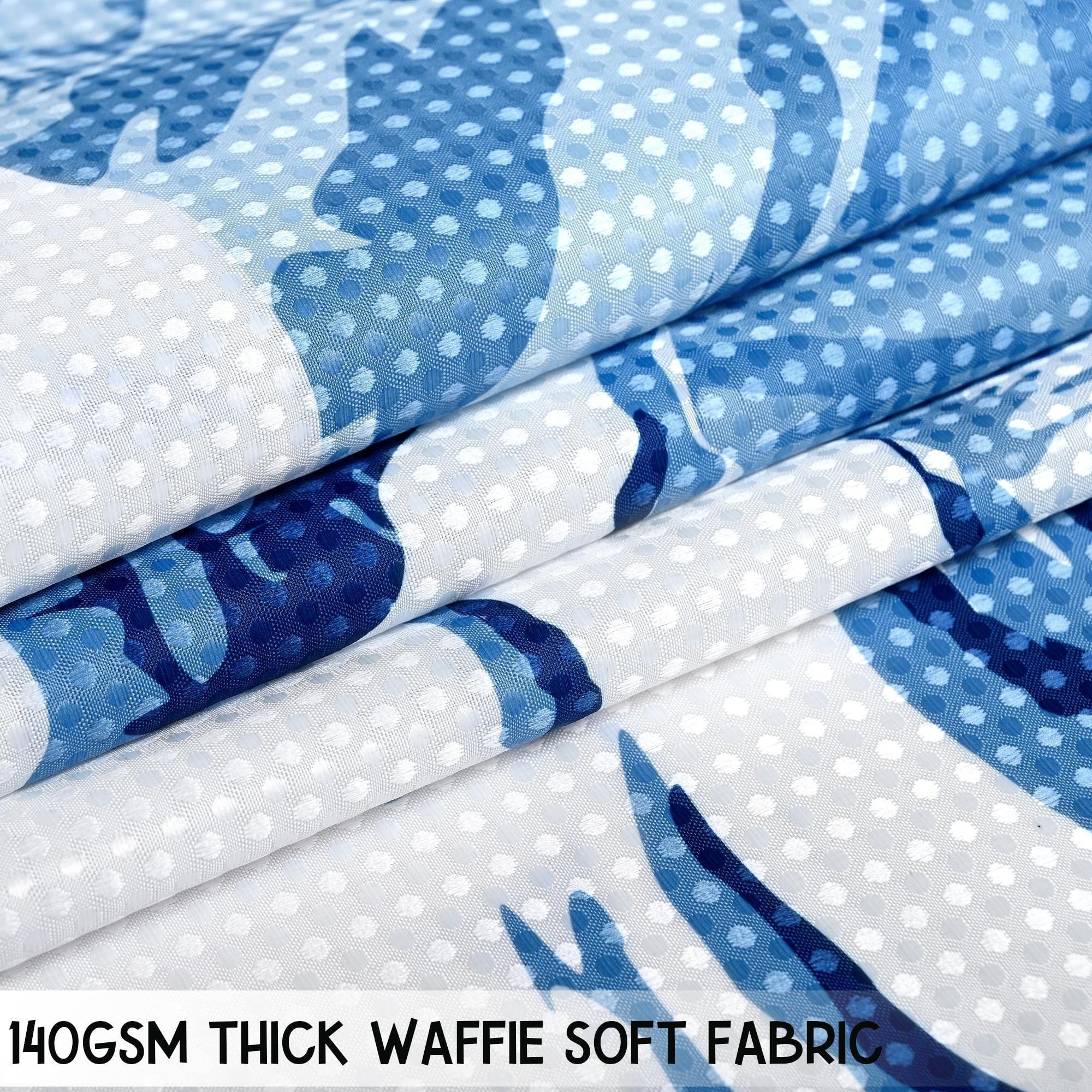 Ahaitocy Blue Cloth Nature Mountain Funny Shower Curtains For Bathroom. Waterproof Washable Waffle Fabric Hotel Shower Curtain W
